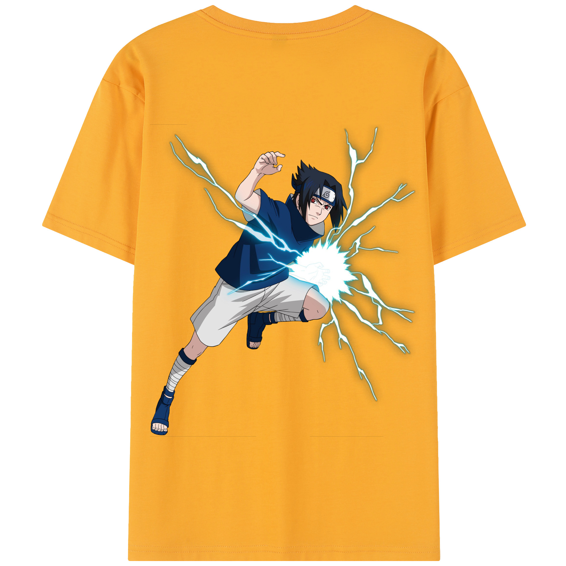 （画像用） NARUTO -ナルト- うちは サスケ Uchiha Sasuke 綿100％半袖Tシャツ（背面プリント）