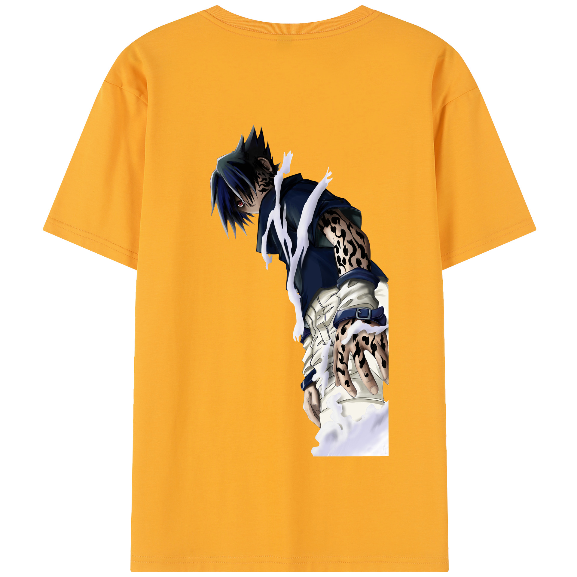 （画像用） NARUTO -ナルト- うちは サスケ Uchiha Sasuke 綿100％半袖Tシャツ（背面プリント）