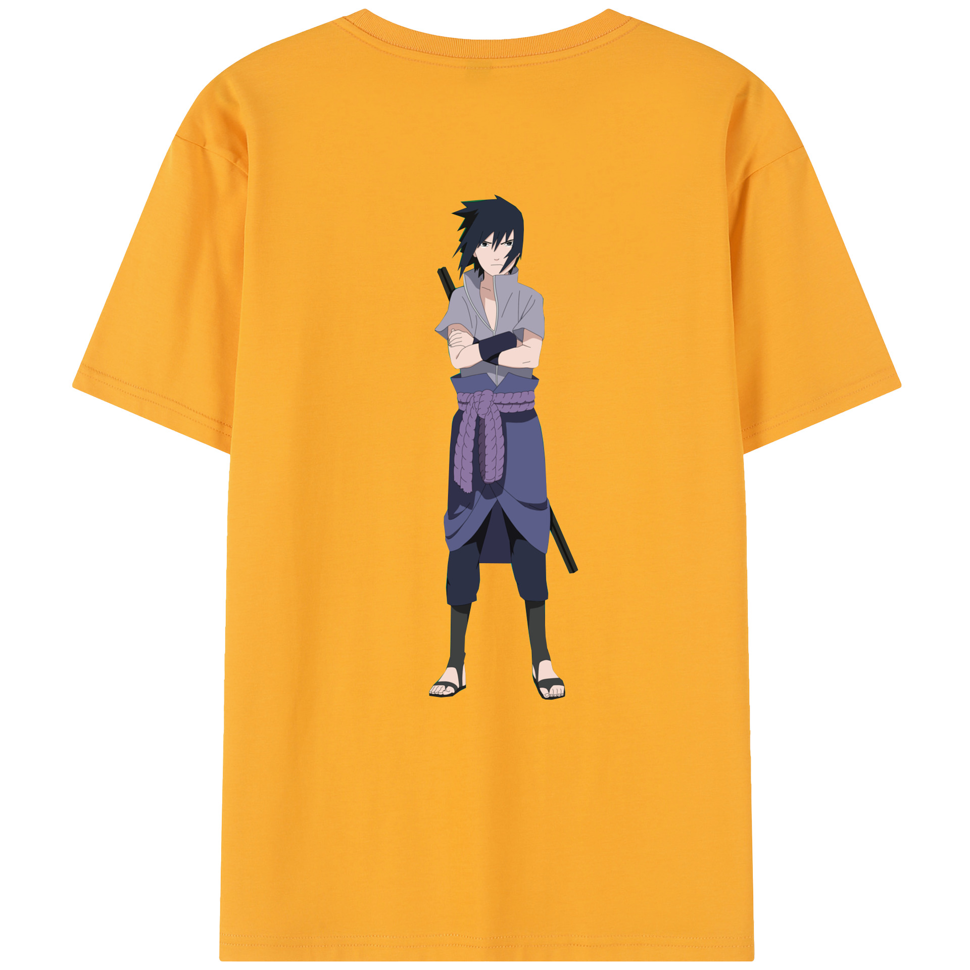 （画像用） NARUTO -ナルト- うちは サスケ Uchiha Sasuke 綿100％半袖Tシャツ（背面プリント）