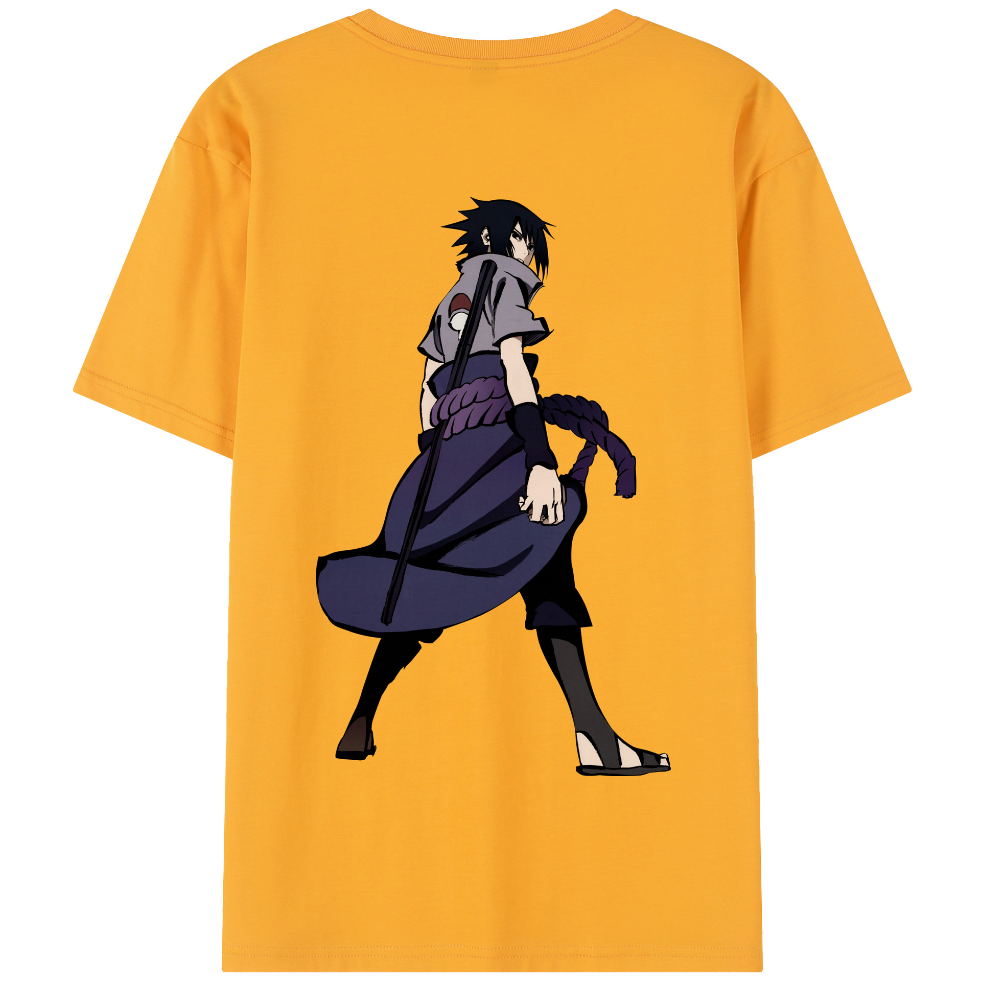 （画像用） NARUTO -ナルト- うちは サスケ Uchiha Sasuke 綿100％半袖Tシャツ（背面プリント）