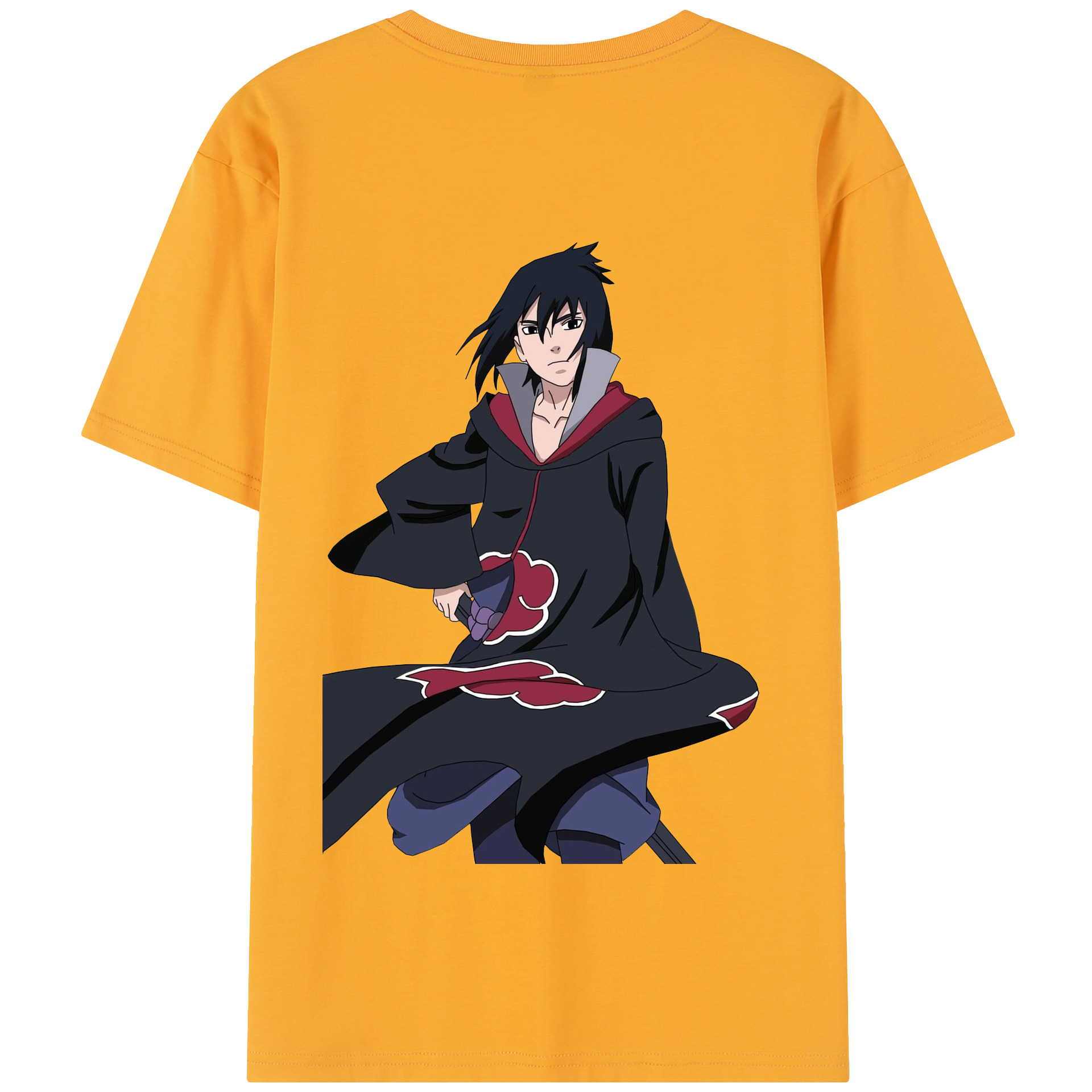 （画像用） NARUTO -ナルト- うちは サスケ Uchiha Sasuke 綿100％半袖Tシャツ（背面プリント）