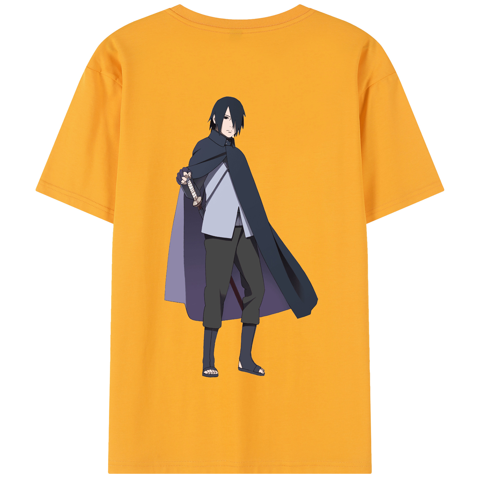 （画像用） NARUTO -ナルト- うちは サスケ Uchiha Sasuke 綿100％半袖Tシャツ（背面プリント）