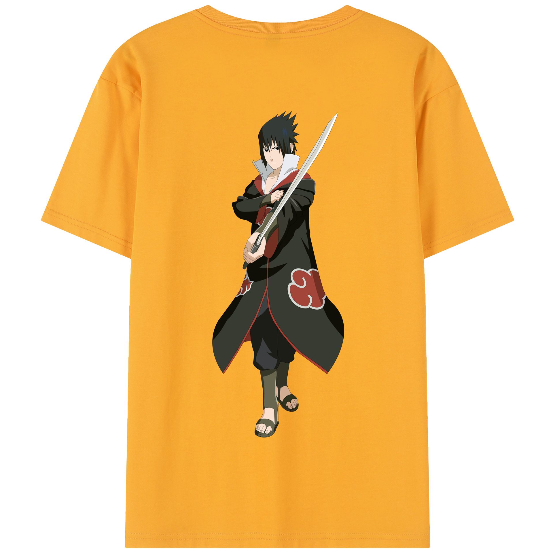 （画像用） NARUTO -ナルト- うちは サスケ Uchiha Sasuke 綿100％半袖Tシャツ（背面プリント）
