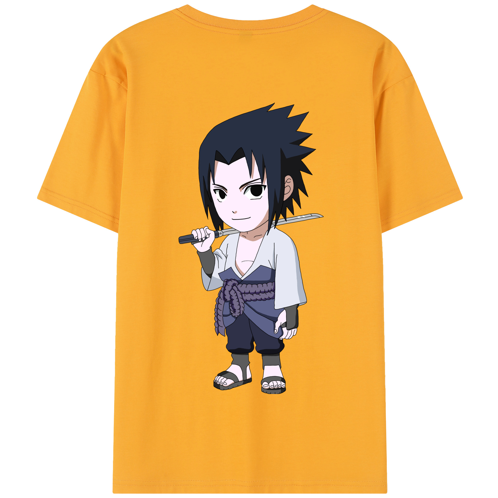 （画像用） NARUTO -ナルト- うちは サスケ Uchiha Sasuke 綿100％半袖Tシャツ（背面プリント）