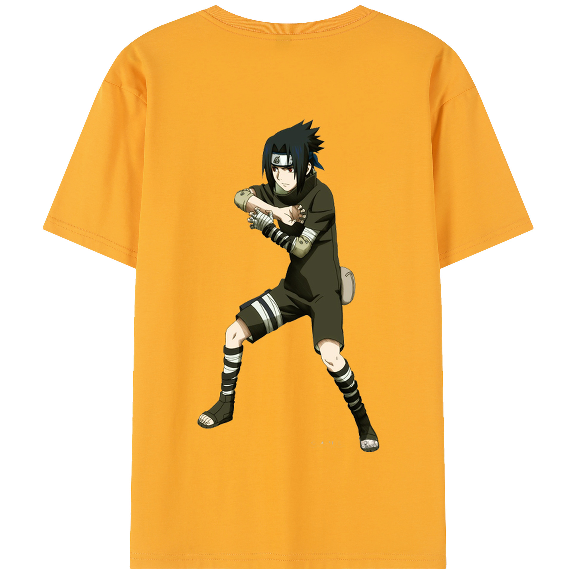 （画像用） NARUTO -ナルト- うちは サスケ Uchiha Sasuke 綿100％半袖Tシャツ（背面プリント）