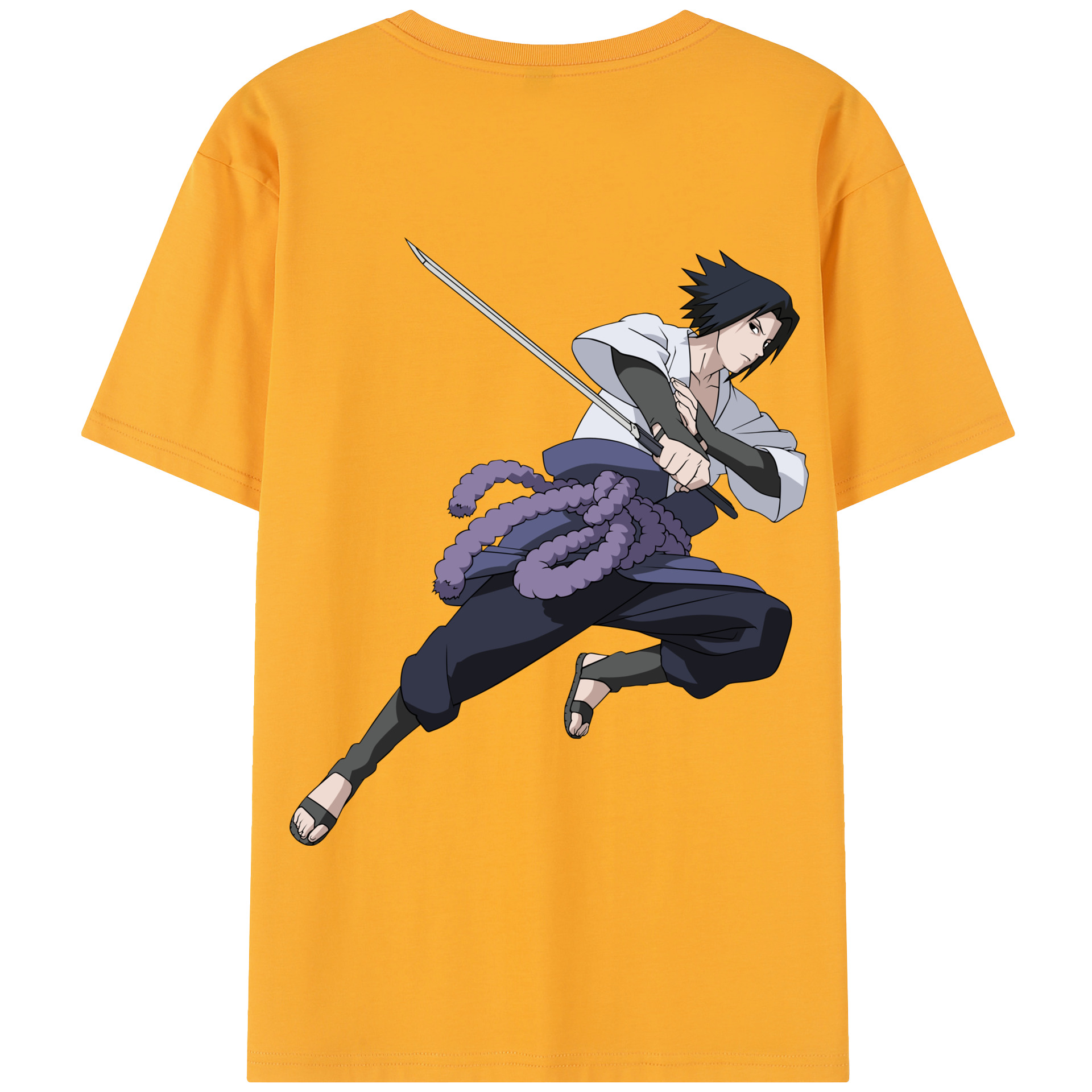 （画像用） NARUTO -ナルト- うちは サスケ Uchiha Sasuke 綿100％半袖Tシャツ（背面プリント）