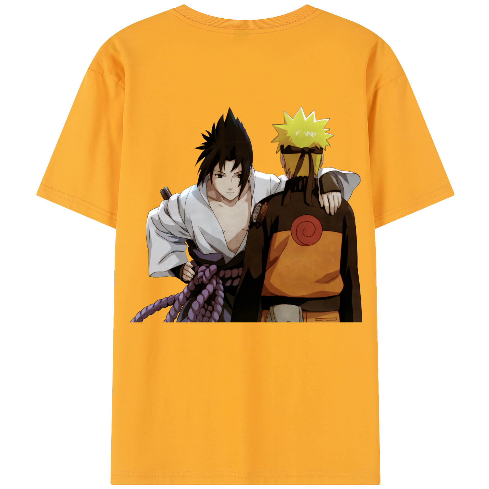 （画像用） NARUTO -ナルト- うちは サスケ Uchiha Sasuke 綿100％半袖Tシャツ（背面プリント）