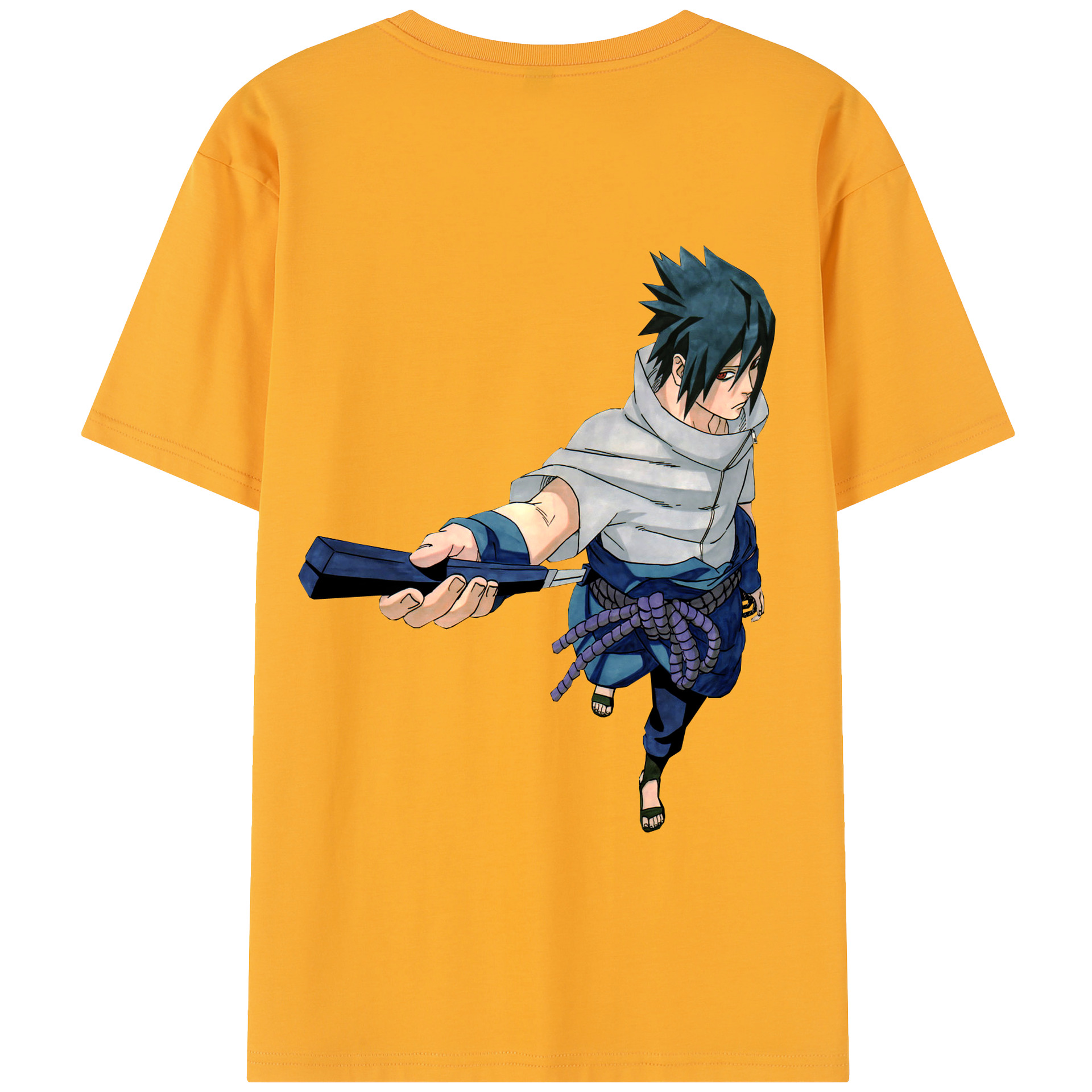 （画像用） NARUTO -ナルト- うちは サスケ Uchiha Sasuke 綿100％半袖Tシャツ（背面プリント）