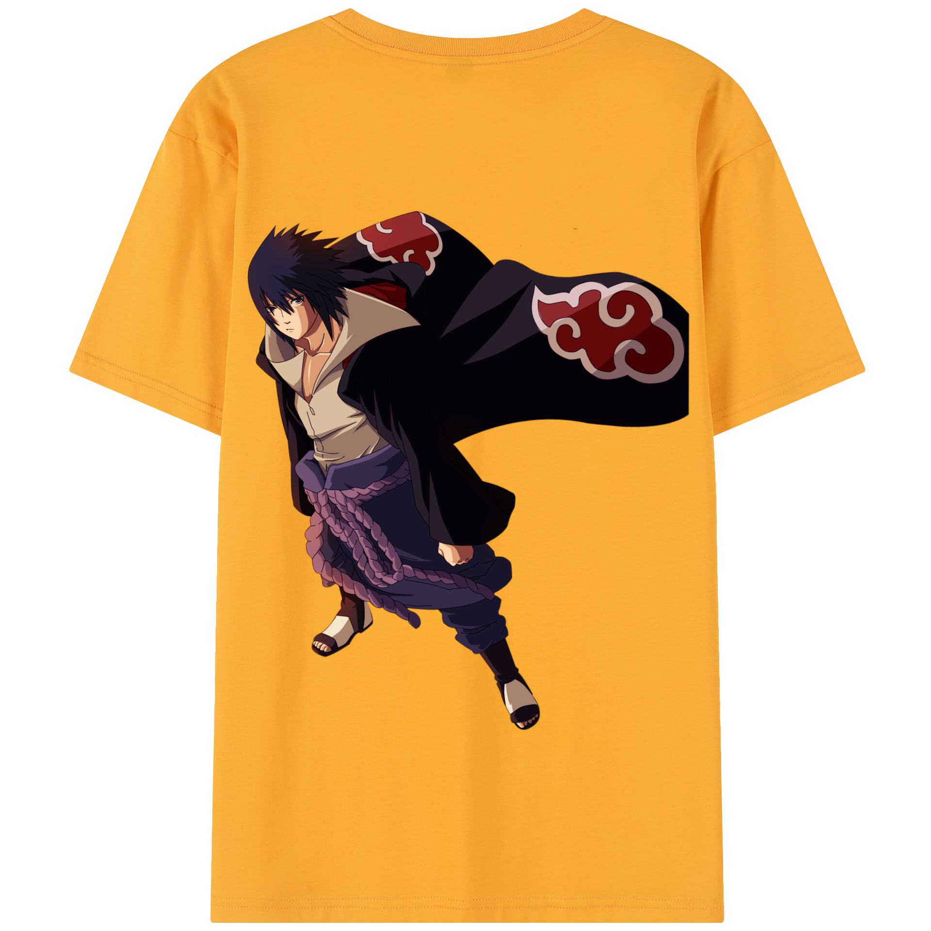 （画像用） NARUTO -ナルト- うちは サスケ Uchiha Sasuke 綿100％半袖Tシャツ（背面プリント）