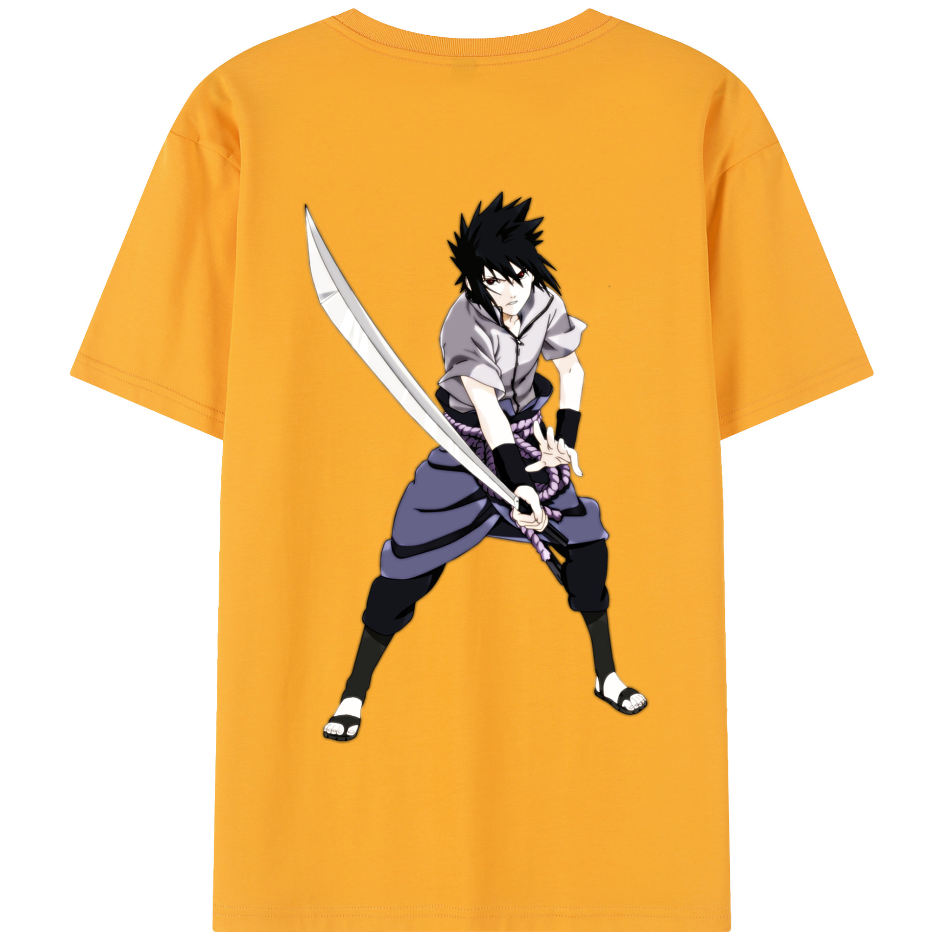 （画像用） NARUTO -ナルト- うちは サスケ Uchiha Sasuke 綿100％半袖Tシャツ（背面プリント）