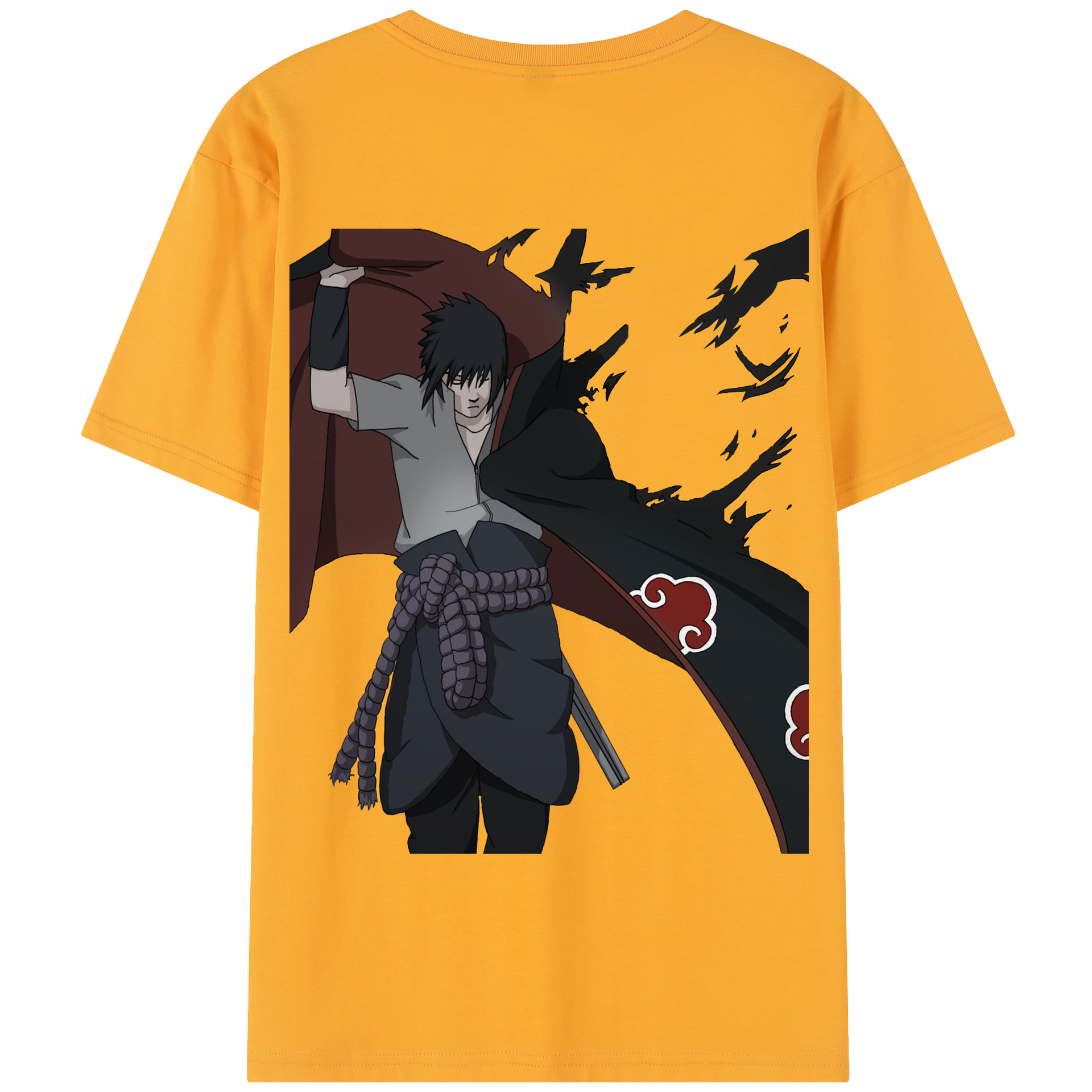 （画像用） NARUTO -ナルト- うちは サスケ Uchiha Sasuke 綿100％半袖Tシャツ（背面プリント）