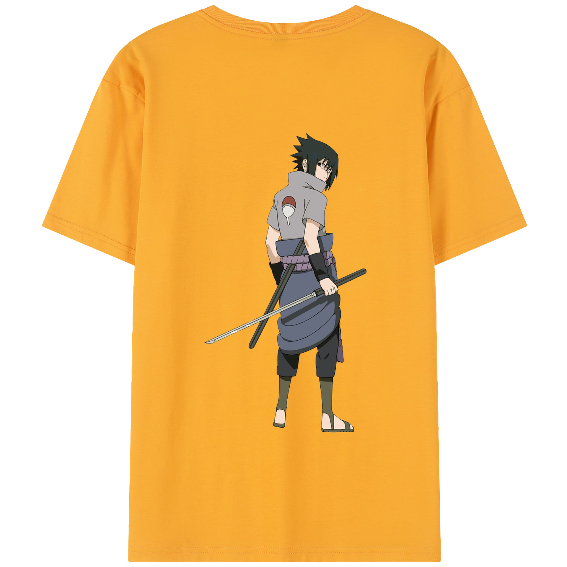 （画像用） NARUTO -ナルト- うちは サスケ Uchiha Sasuke 綿100％半袖Tシャツ（背面プリント）