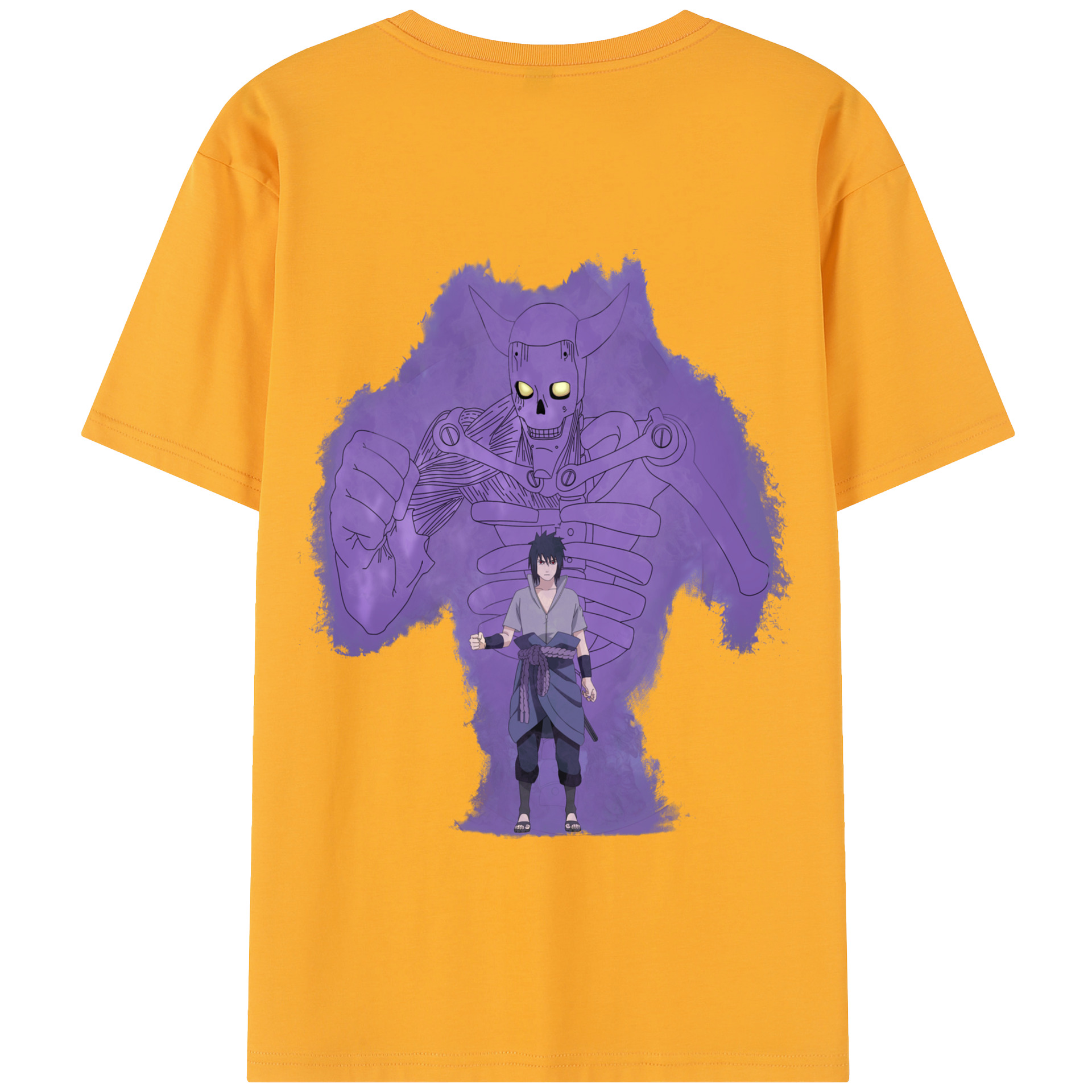 （画像用） NARUTO -ナルト- うちは サスケ Uchiha Sasuke 綿100％半袖Tシャツ（背面プリント）