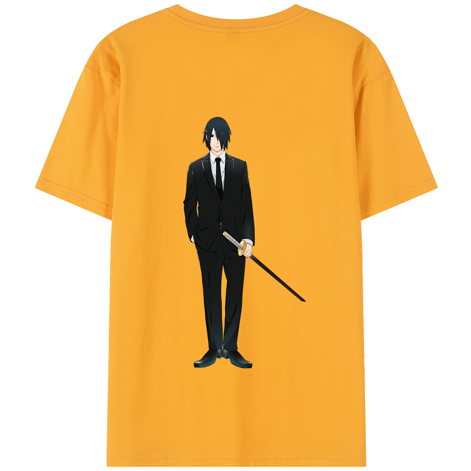 （画像用） NARUTO -ナルト- うちは サスケ Uchiha Sasuke 綿100％半袖Tシャツ（背面プリント）