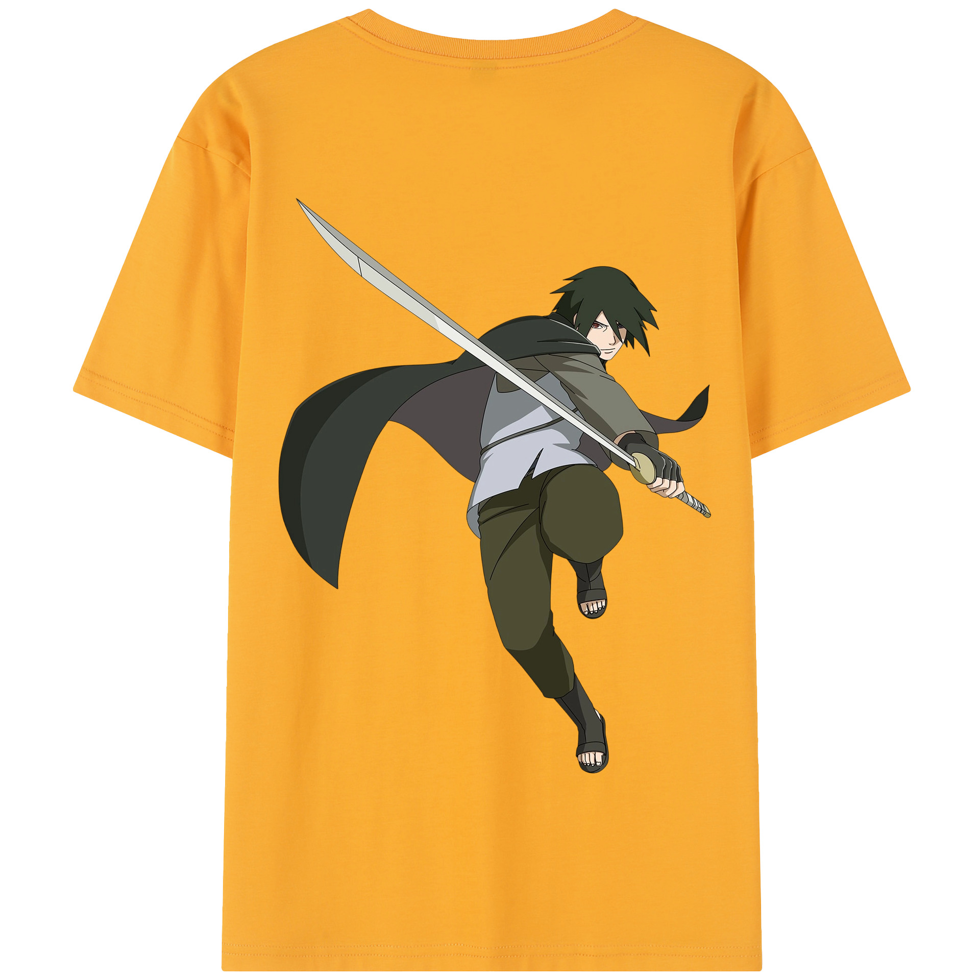 （画像用） NARUTO -ナルト- うちは サスケ Uchiha Sasuke 綿100％半袖Tシャツ（背面プリント）