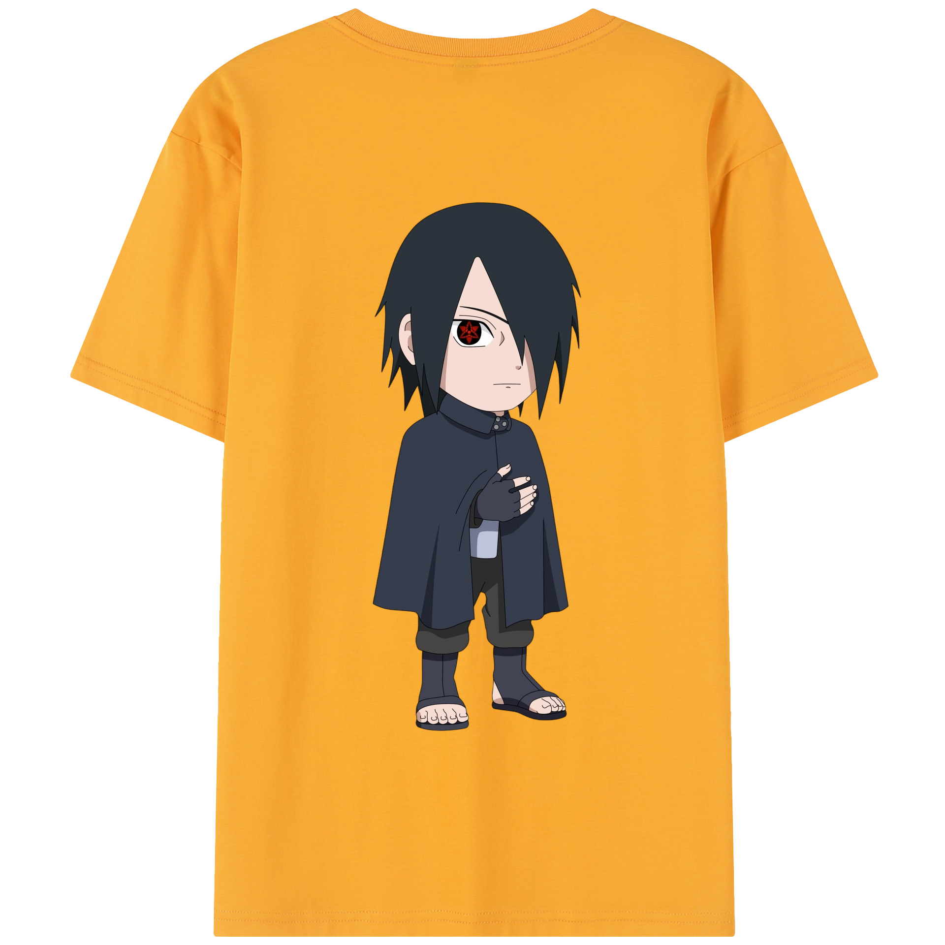 （画像用） NARUTO -ナルト- うちは サスケ Uchiha Sasuke 綿100％半袖Tシャツ（背面プリント）