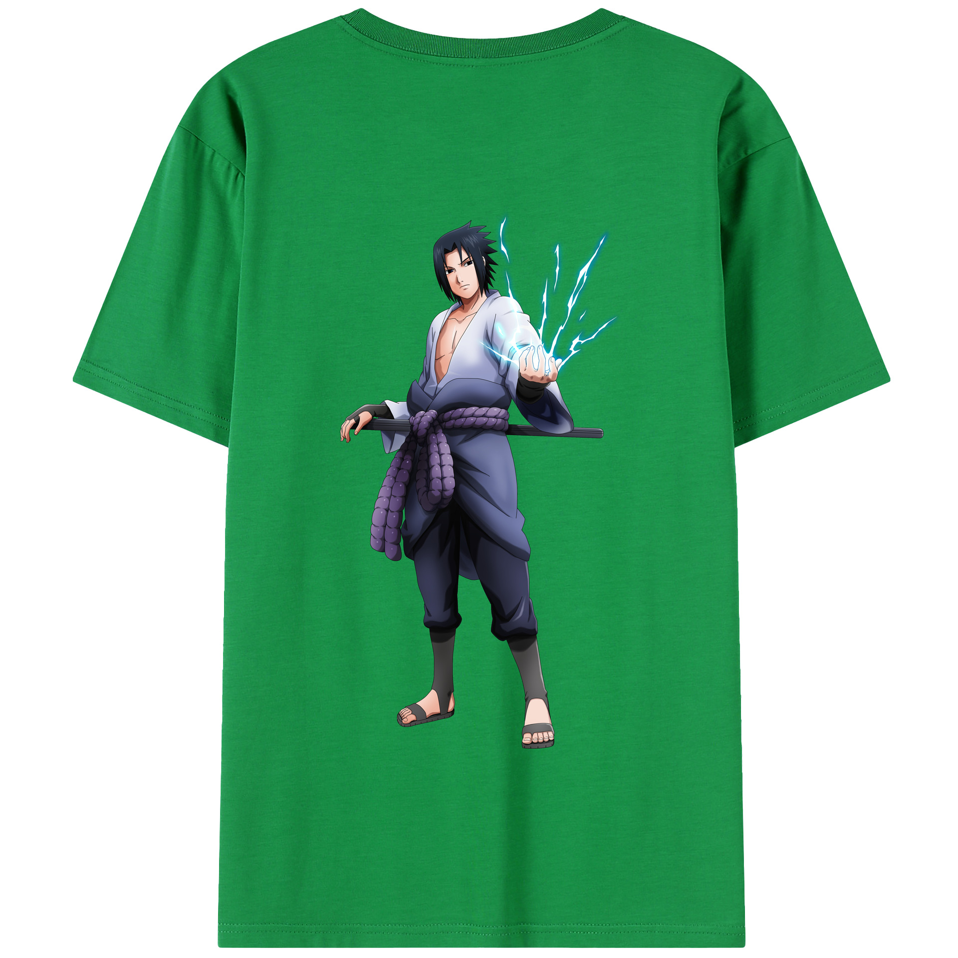 （画像用） NARUTO -ナルト- うちは サスケ Uchiha Sasuke 綿100％半袖Tシャツ（背面プリント）