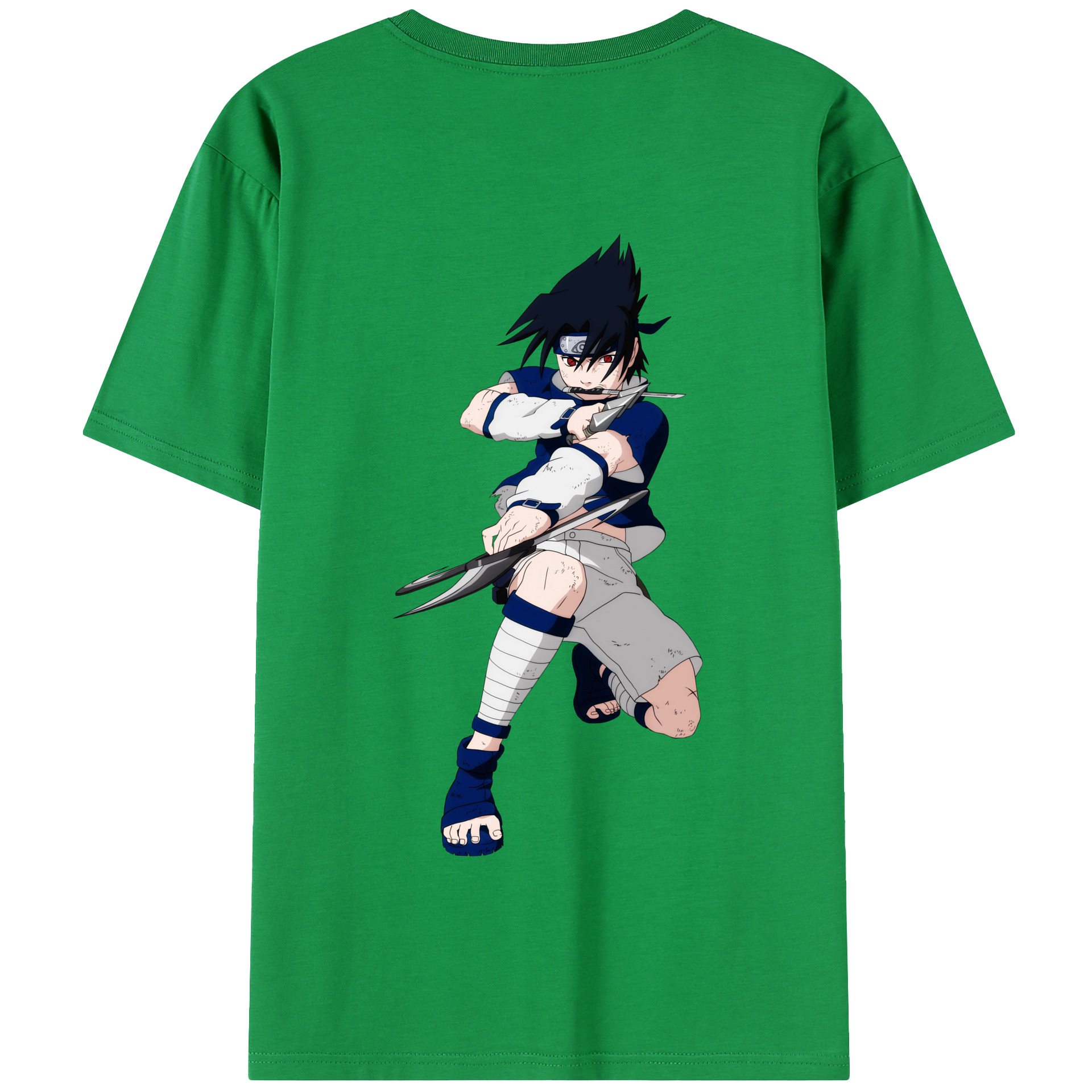 （画像用） NARUTO -ナルト- うちは サスケ Uchiha Sasuke 綿100％半袖Tシャツ（背面プリント）