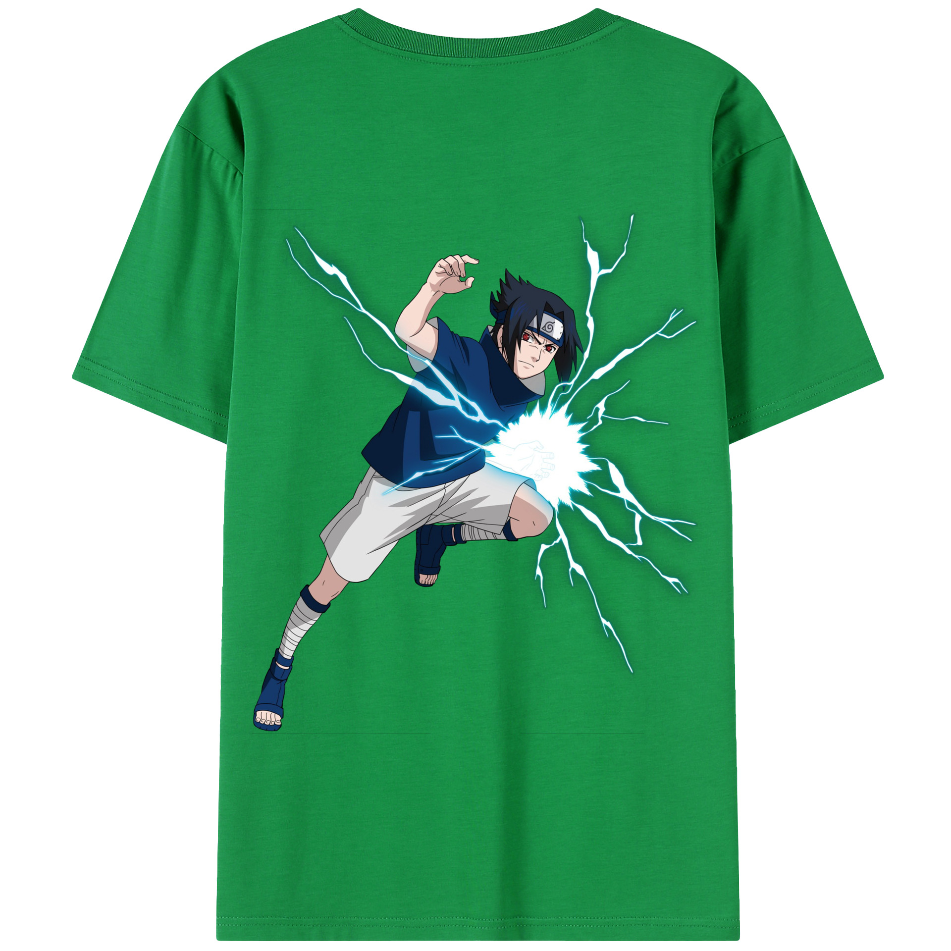 （画像用） NARUTO -ナルト- うちは サスケ Uchiha Sasuke 綿100％半袖Tシャツ（背面プリント）