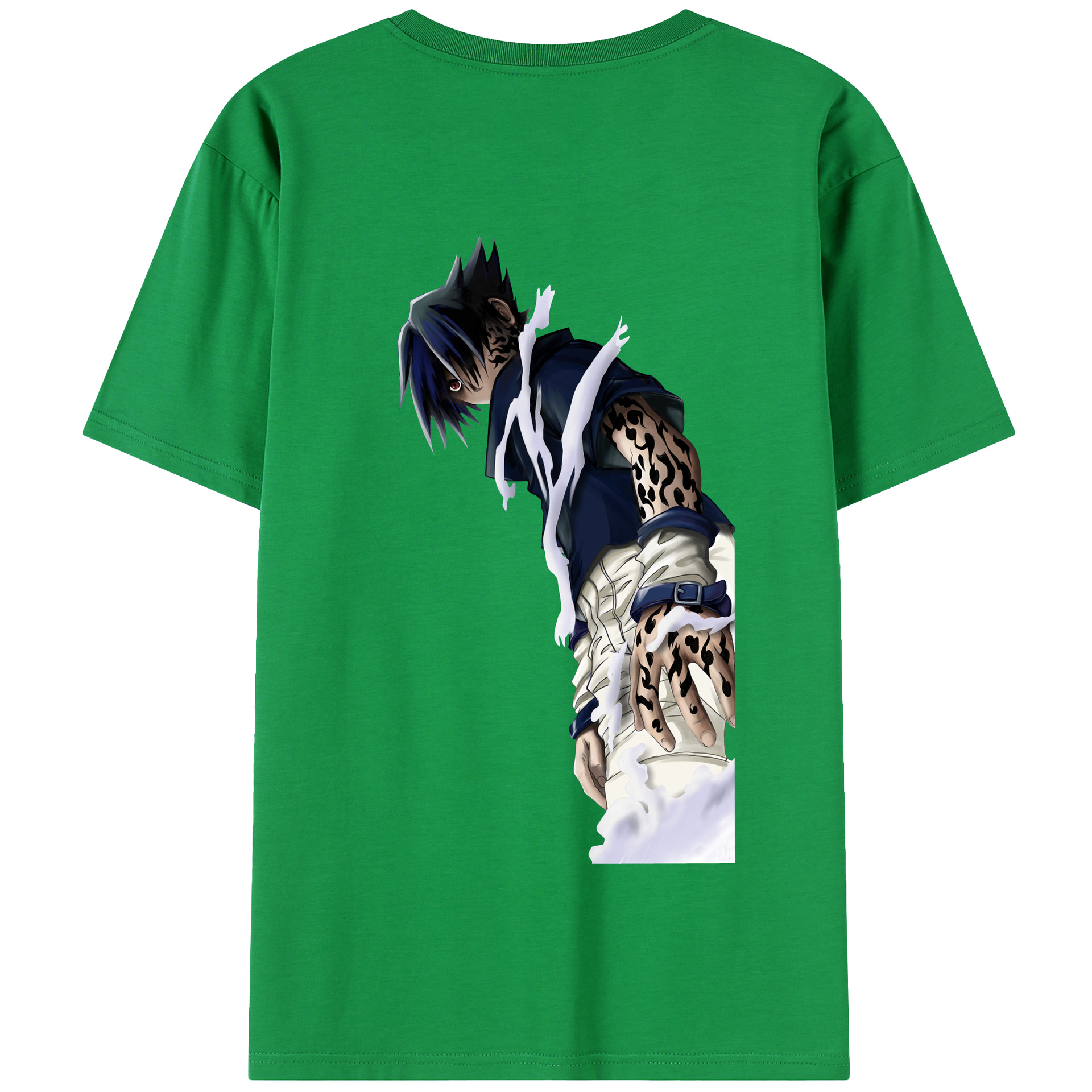 （画像用） NARUTO -ナルト- うちは サスケ Uchiha Sasuke 綿100％半袖Tシャツ（背面プリント）