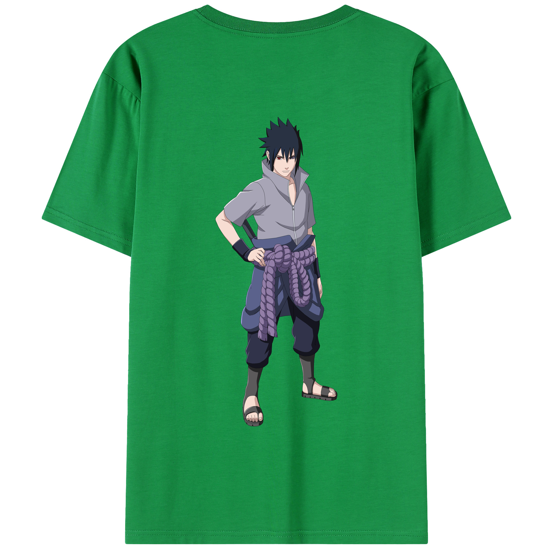 （画像用） NARUTO -ナルト- うちは サスケ Uchiha Sasuke 綿100％半袖Tシャツ（背面プリント）