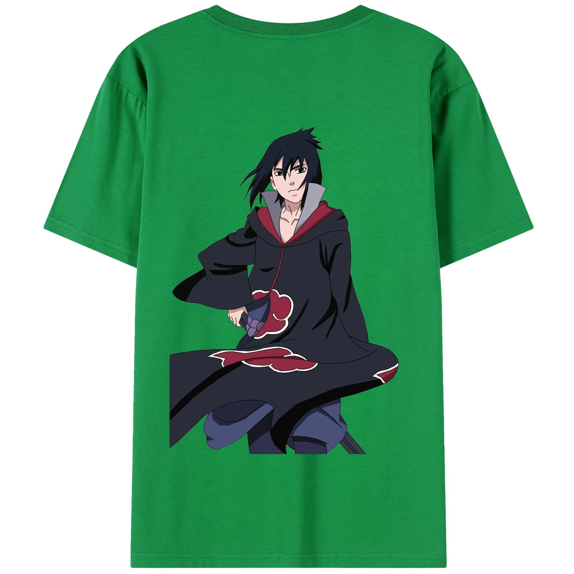 （画像用） NARUTO -ナルト- うちは サスケ Uchiha Sasuke 綿100％半袖Tシャツ（背面プリント）