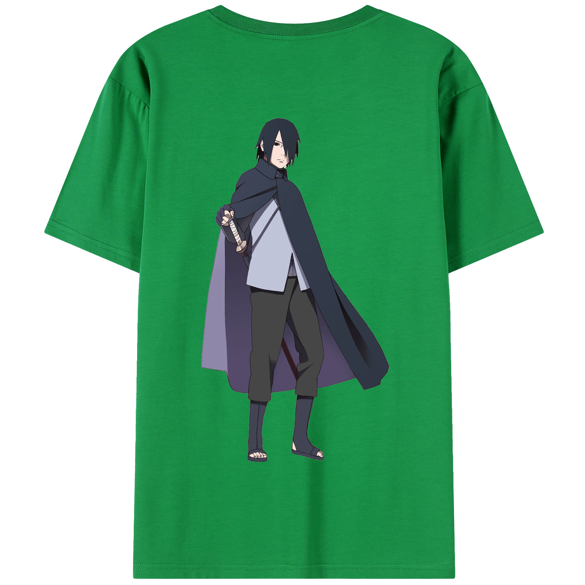 （画像用） NARUTO -ナルト- うちは サスケ Uchiha Sasuke 綿100％半袖Tシャツ（背面プリント）