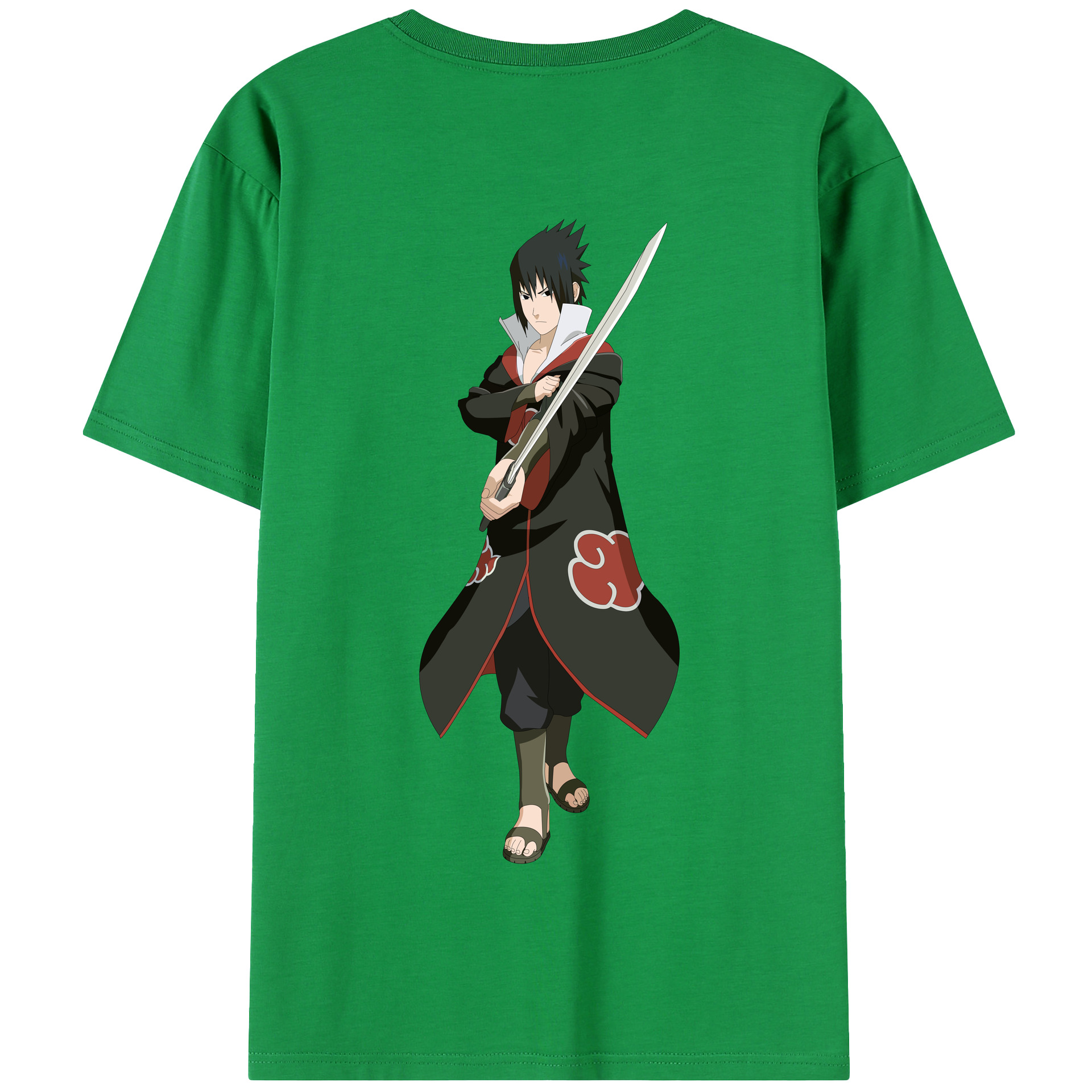 （画像用） NARUTO -ナルト- うちは サスケ Uchiha Sasuke 綿100％半袖Tシャツ（背面プリント）