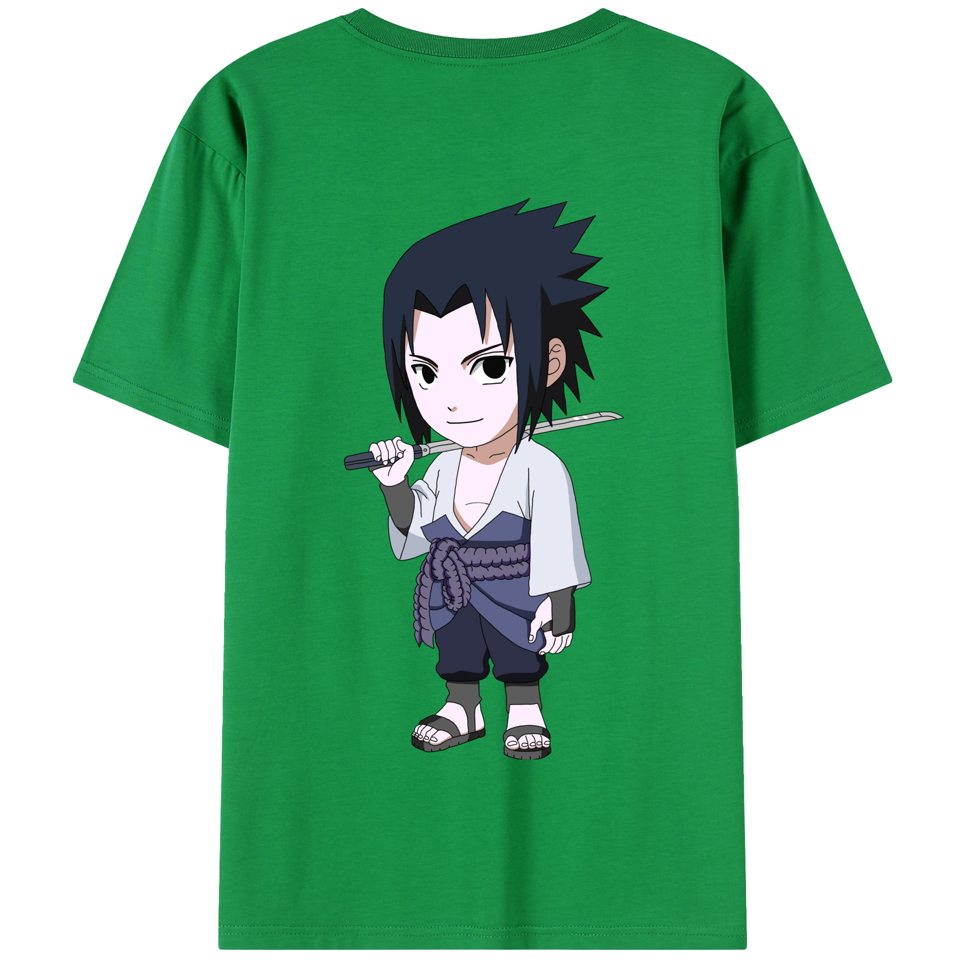 （画像用） NARUTO -ナルト- うちは サスケ Uchiha Sasuke 綿100％半袖Tシャツ（背面プリント）