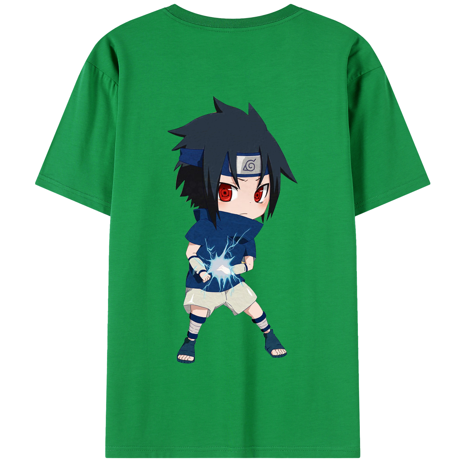 （画像用） NARUTO -ナルト- うちは サスケ Uchiha Sasuke 綿100％半袖Tシャツ（背面プリント）