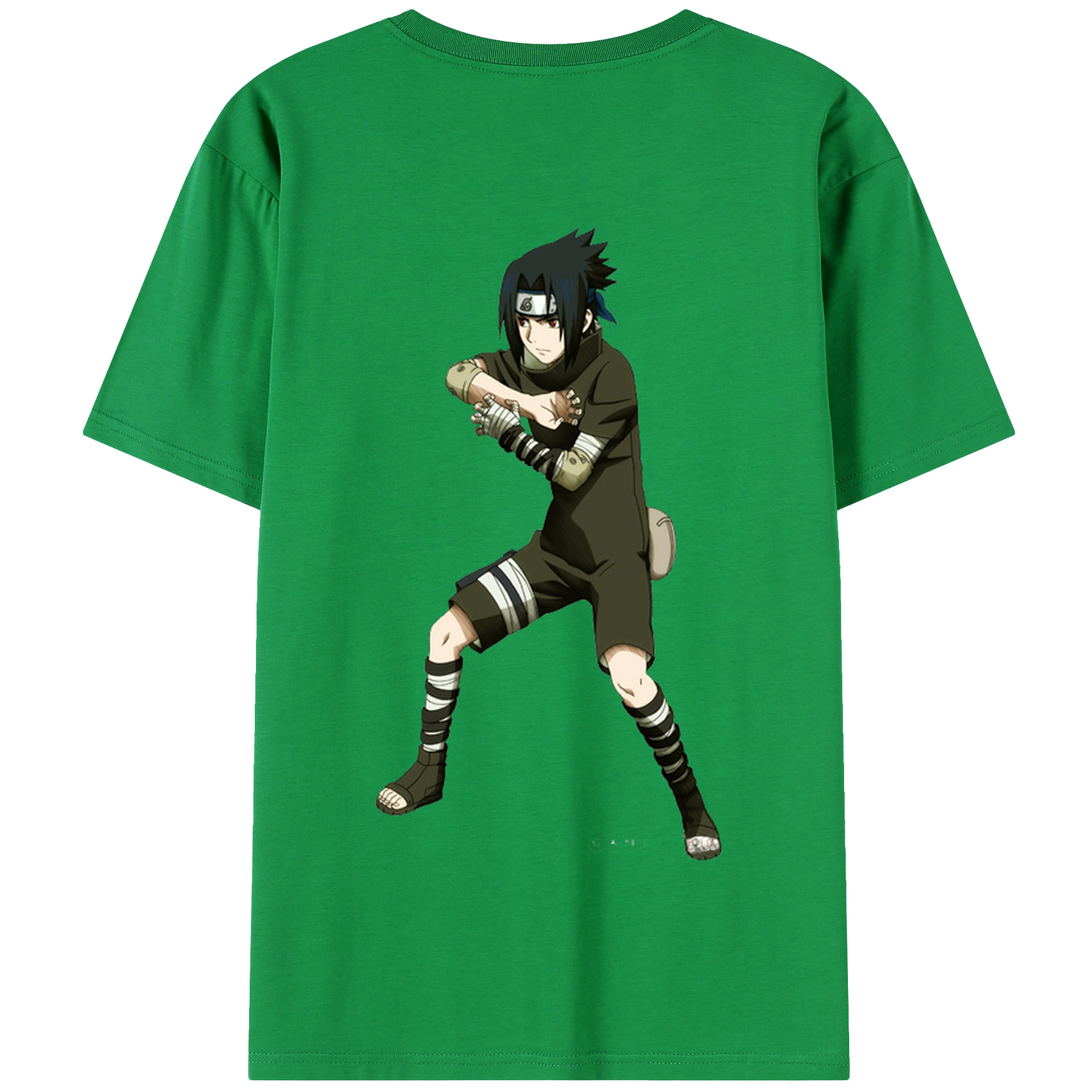 （画像用） NARUTO -ナルト- うちは サスケ Uchiha Sasuke 綿100％半袖Tシャツ（背面プリント）