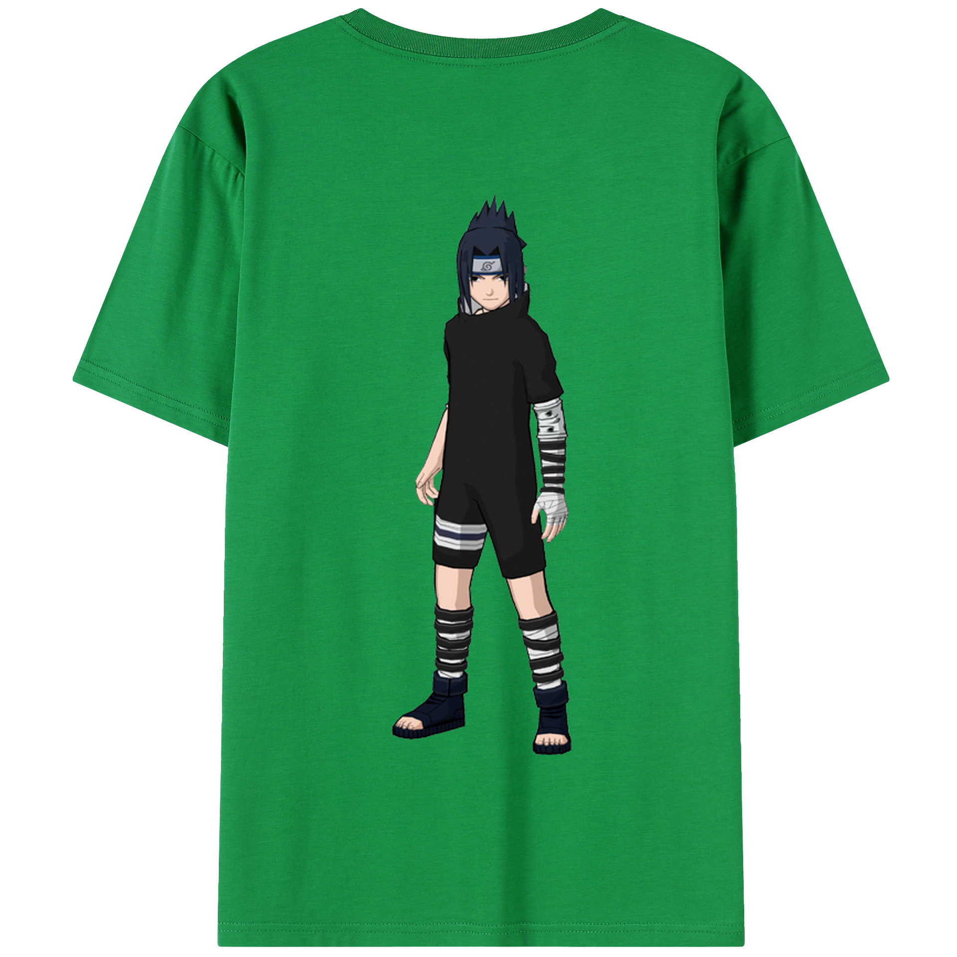 （画像用） NARUTO -ナルト- うちは サスケ Uchiha Sasuke 綿100％半袖Tシャツ（背面プリント）