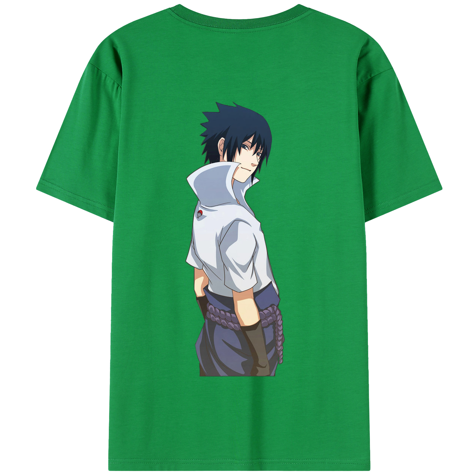 （画像用） NARUTO -ナルト- うちは サスケ Uchiha Sasuke 綿100％半袖Tシャツ（背面プリント）