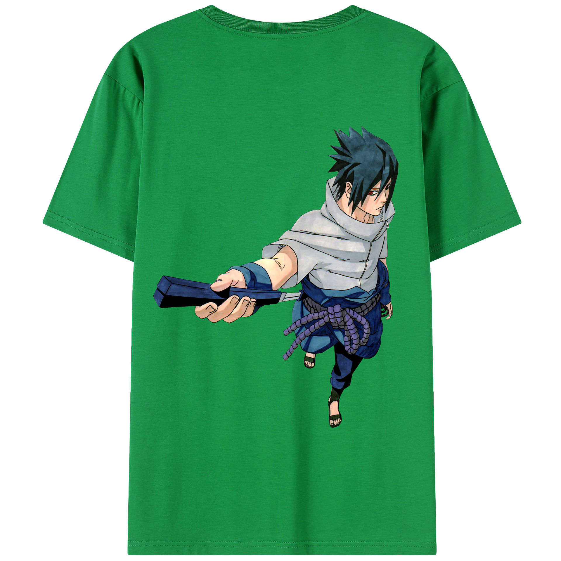 （画像用） NARUTO -ナルト- うちは サスケ Uchiha Sasuke 綿100％半袖Tシャツ（背面プリント）