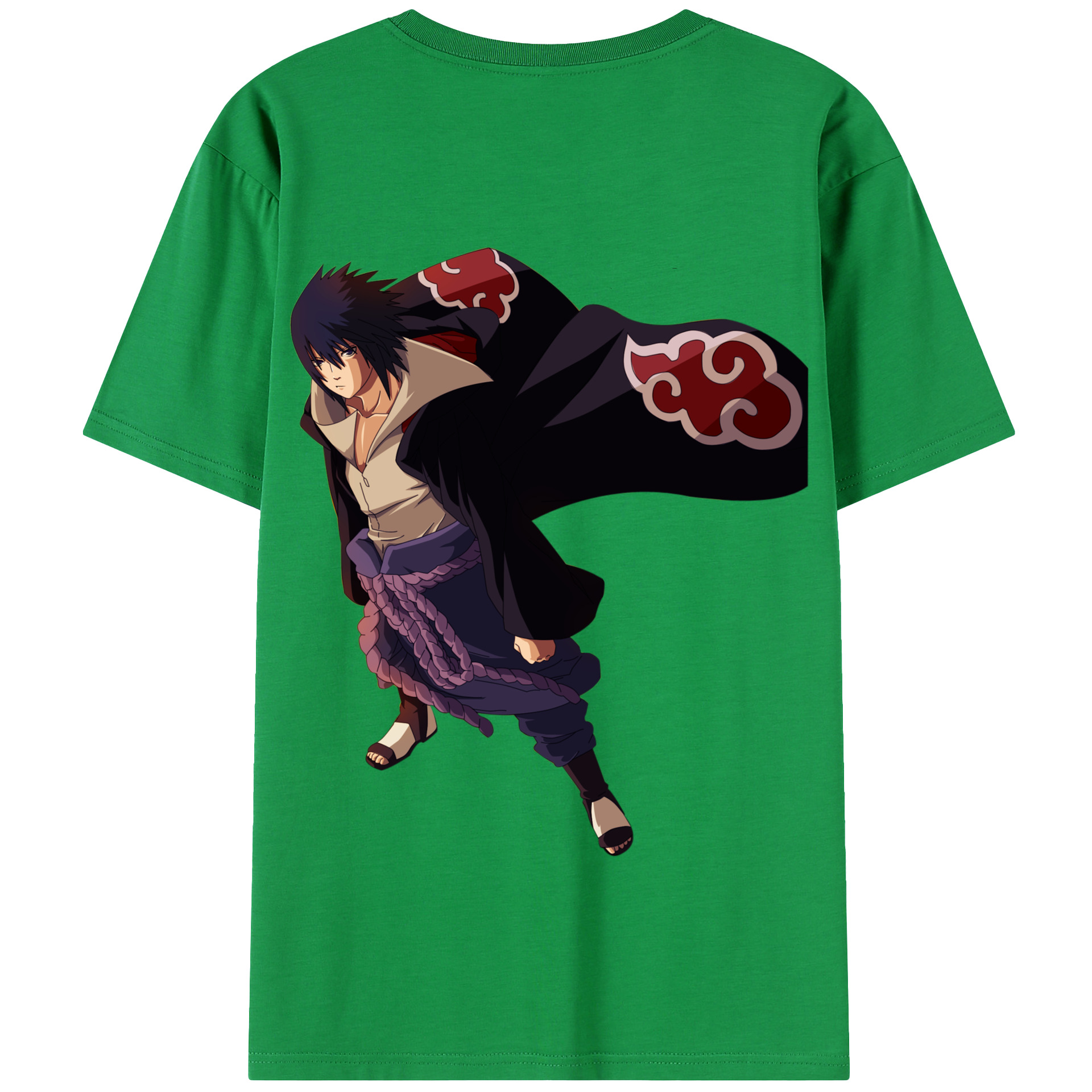 （画像用） NARUTO -ナルト- うちは サスケ Uchiha Sasuke 綿100％半袖Tシャツ（背面プリント）