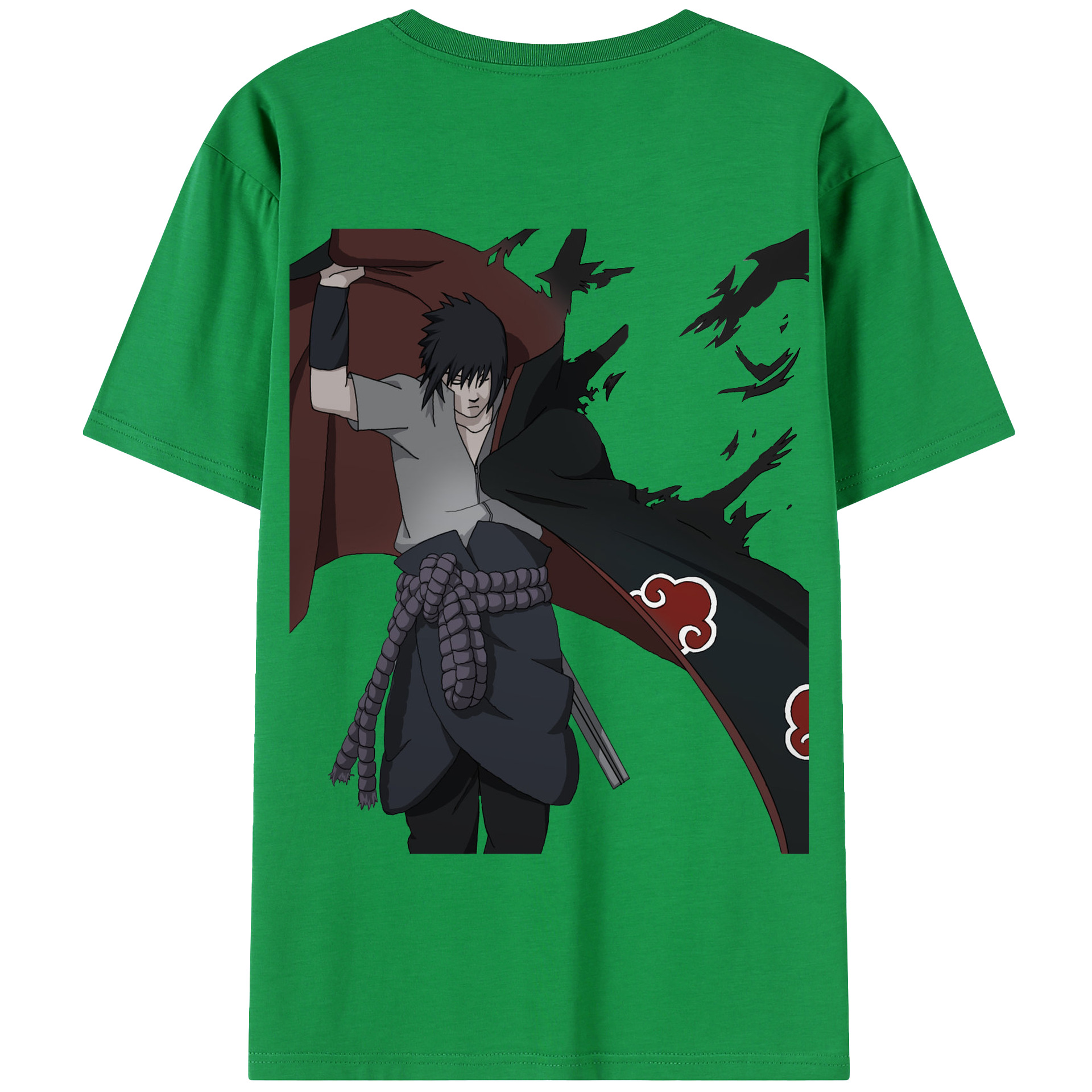 （画像用） NARUTO -ナルト- うちは サスケ Uchiha Sasuke 綿100％半袖Tシャツ（背面プリント）