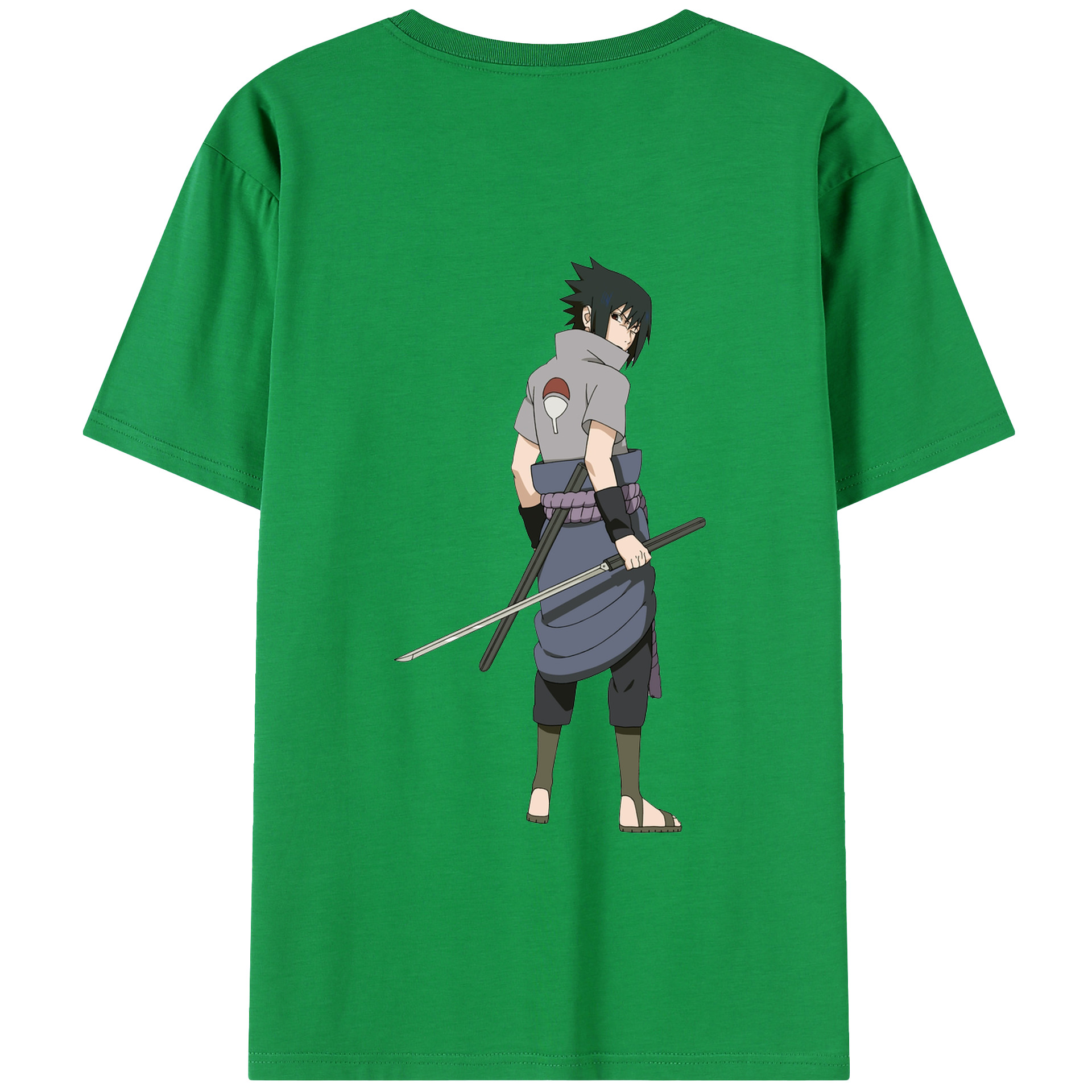 （画像用） NARUTO -ナルト- うちは サスケ Uchiha Sasuke 綿100％半袖Tシャツ（背面プリント）