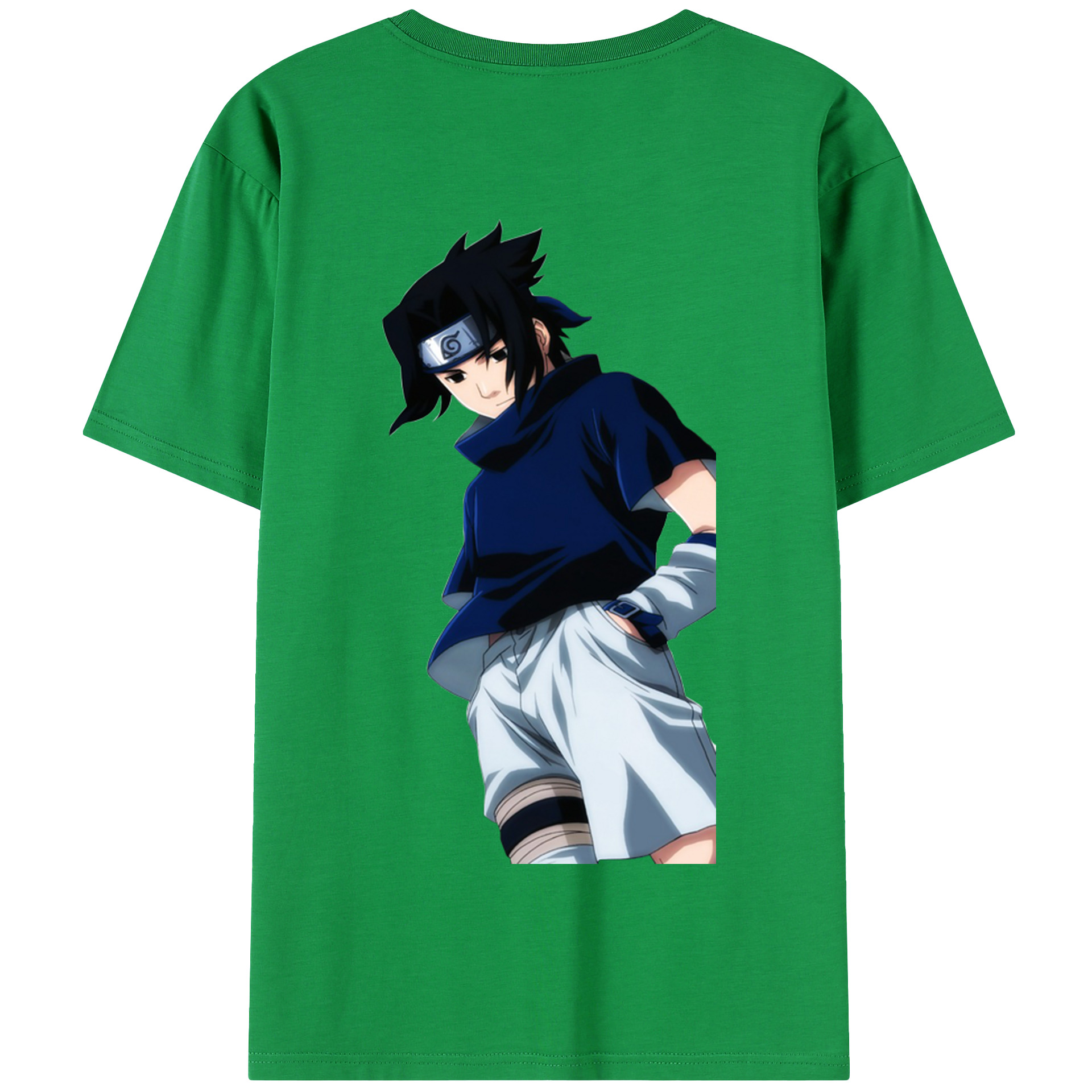 （画像用） NARUTO -ナルト- うちは サスケ Uchiha Sasuke 綿100％半袖Tシャツ（背面プリント）