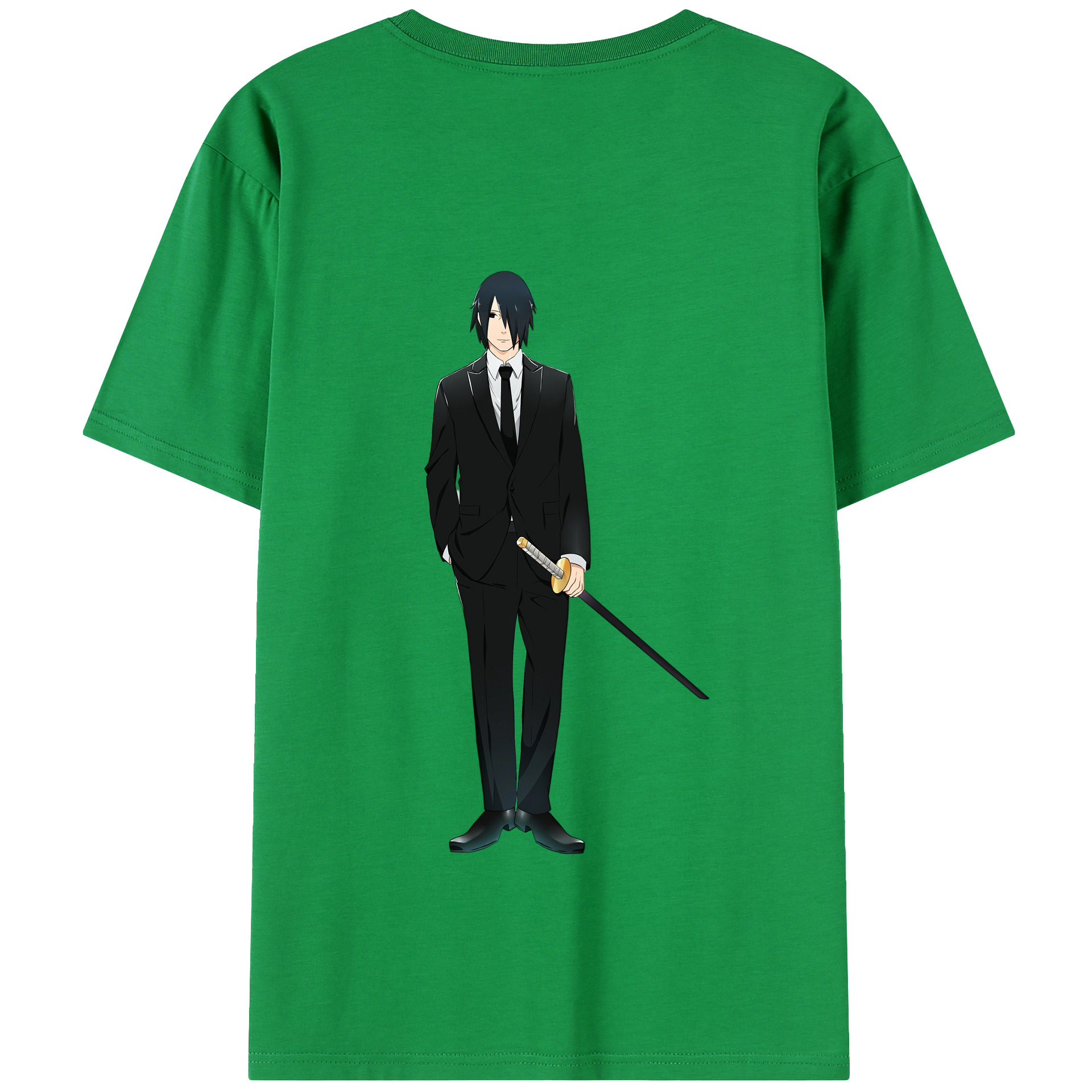 （画像用） NARUTO -ナルト- うちは サスケ Uchiha Sasuke 綿100％半袖Tシャツ（背面プリント）