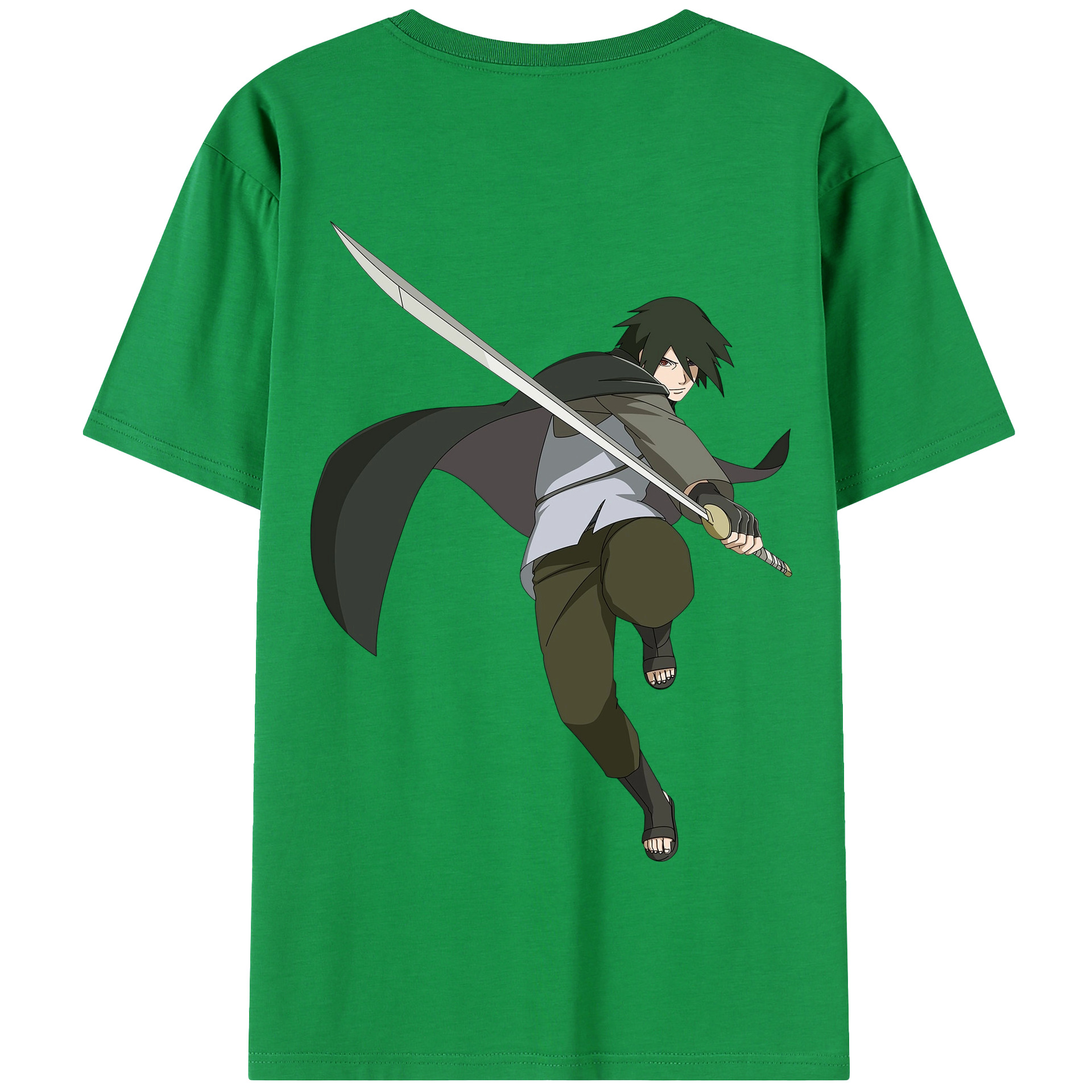 （画像用） NARUTO -ナルト- うちは サスケ Uchiha Sasuke 綿100％半袖Tシャツ（背面プリント）