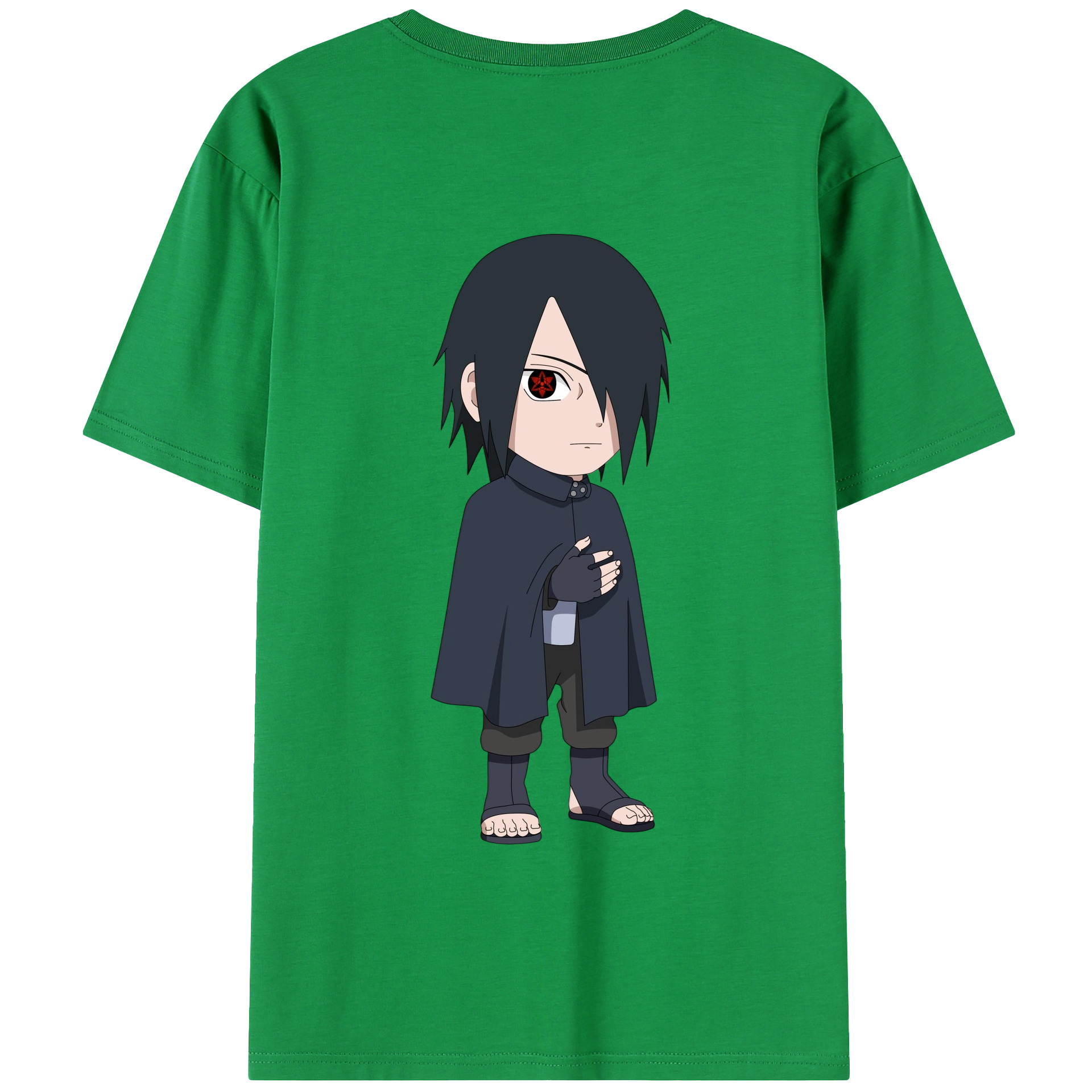 （画像用） NARUTO -ナルト- うちは サスケ Uchiha Sasuke 綿100％半袖Tシャツ（背面プリント）