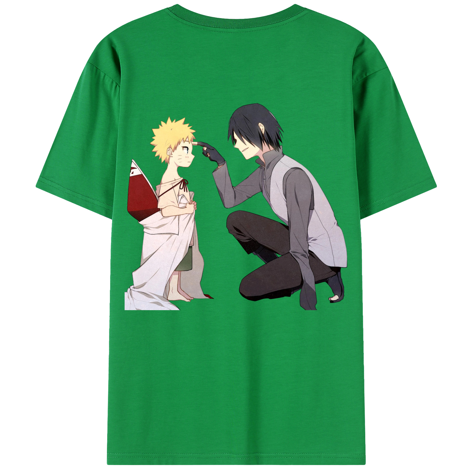 （画像用） NARUTO -ナルト- うちは サスケ Uchiha Sasuke 綿100％半袖Tシャツ（背面プリント）