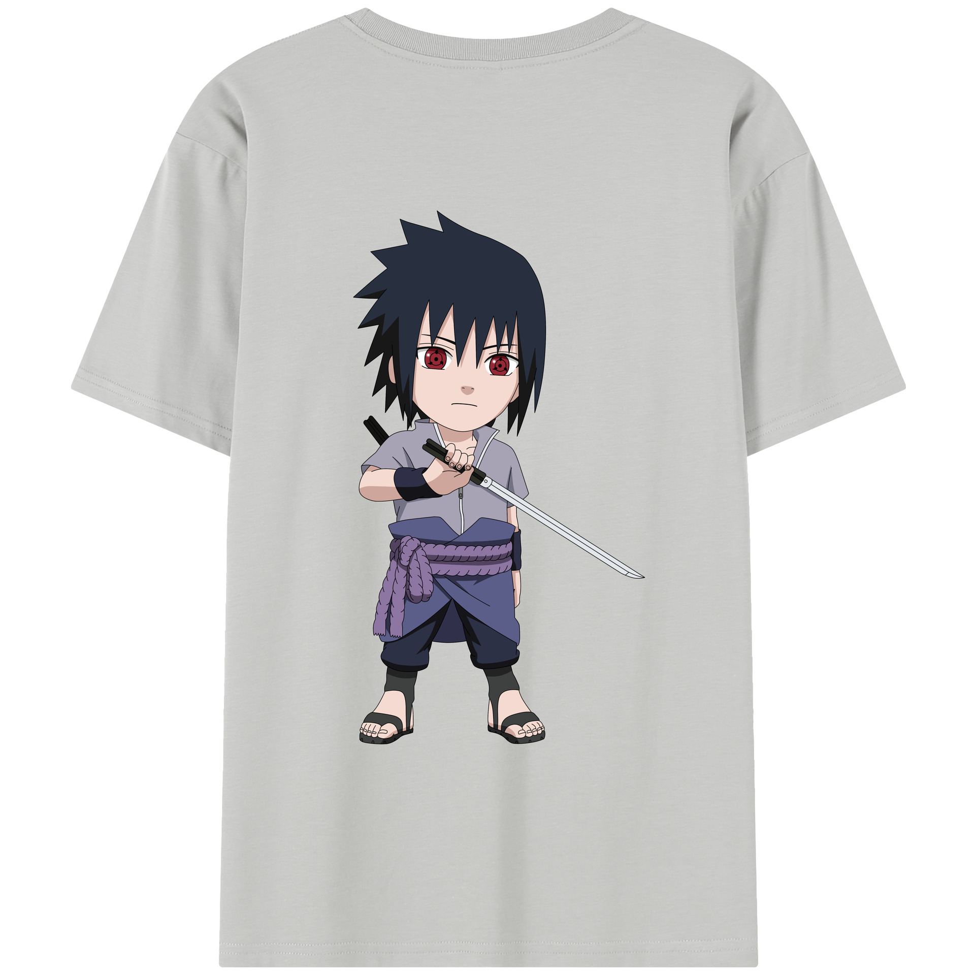 （画像用） NARUTO -ナルト- うちは サスケ Uchiha Sasuke 綿100％半袖Tシャツ（背面プリント）
