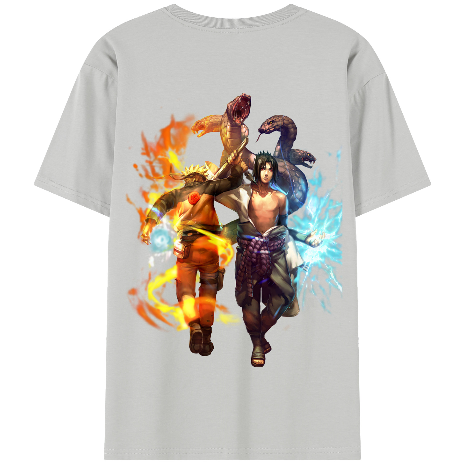 （画像用） NARUTO -ナルト- うちは サスケ Uchiha Sasuke 綿100％半袖Tシャツ（背面プリント）