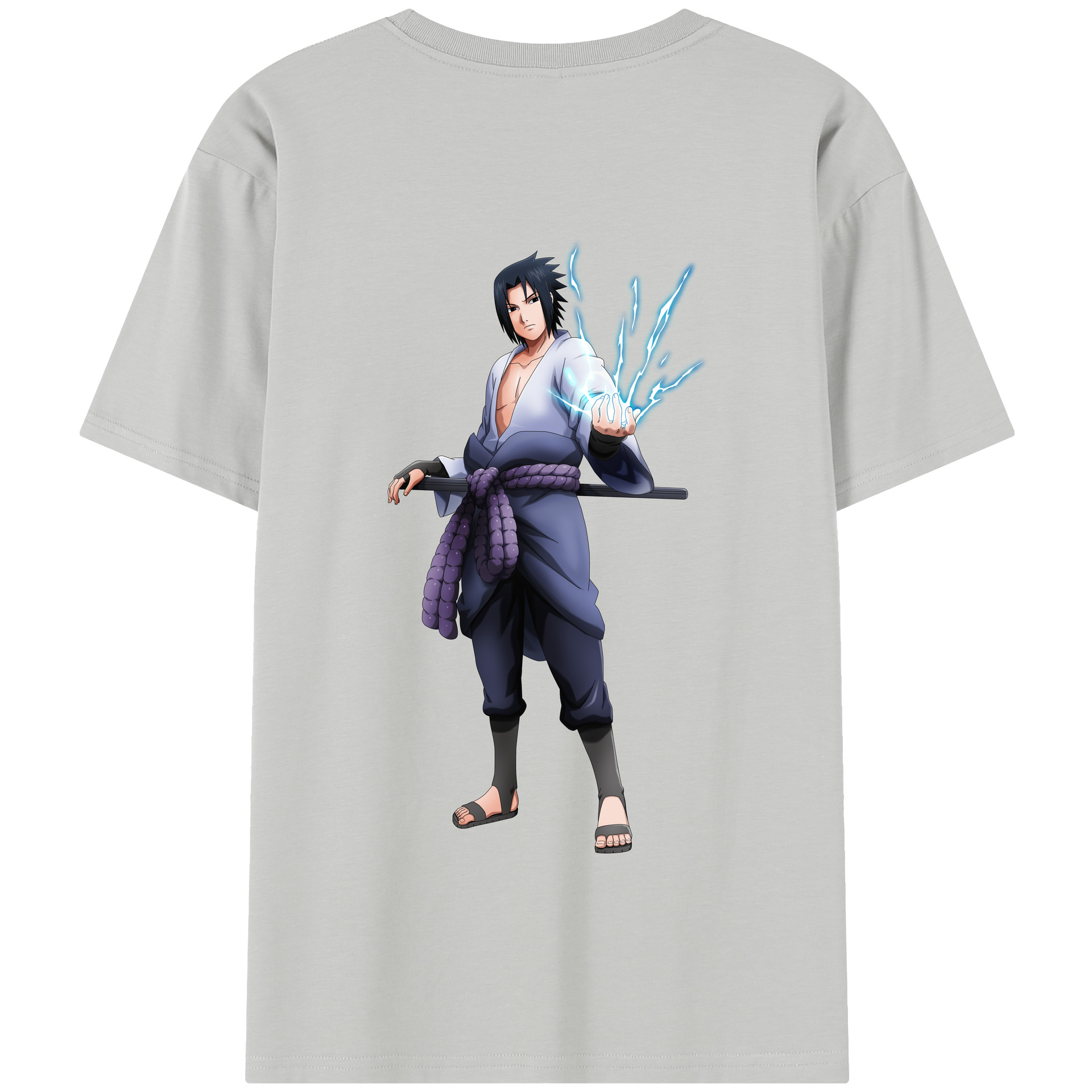 （画像用） NARUTO -ナルト- うちは サスケ Uchiha Sasuke 綿100％半袖Tシャツ（背面プリント）