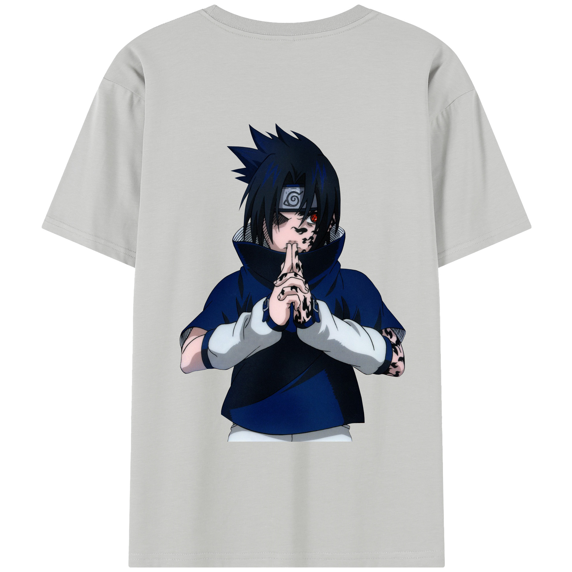 （画像用） NARUTO -ナルト- うちは サスケ Uchiha Sasuke 綿100％半袖Tシャツ（背面プリント）