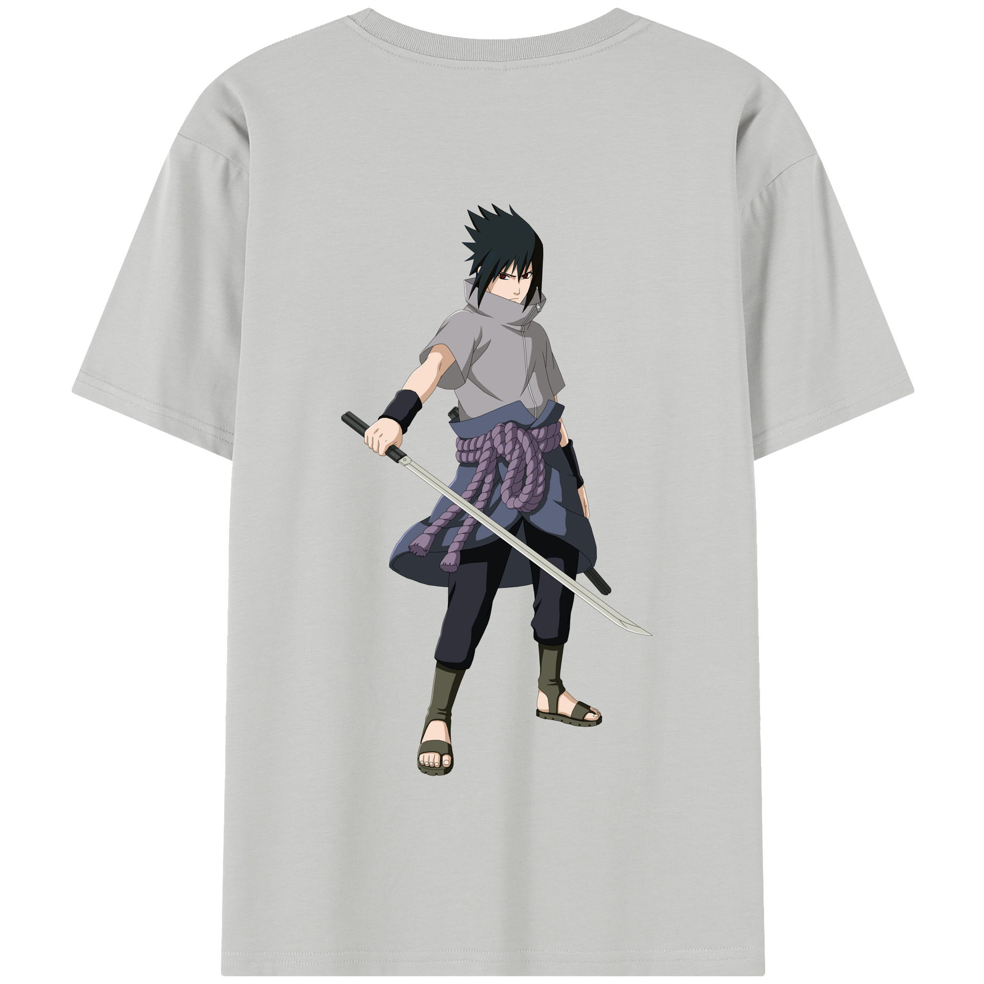（画像用） NARUTO -ナルト- うちは サスケ Uchiha Sasuke 綿100％半袖Tシャツ（背面プリント）