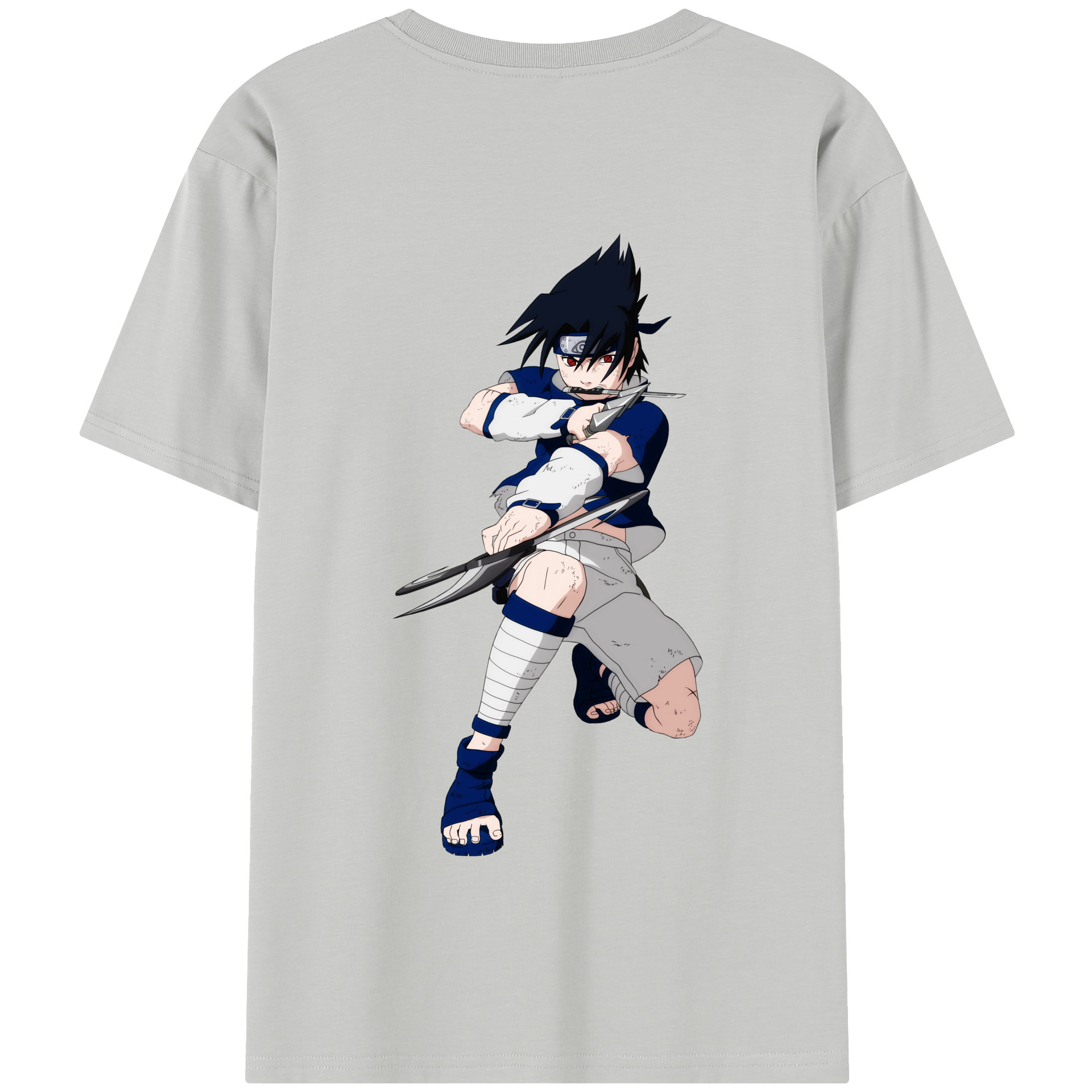 （画像用） NARUTO -ナルト- うちは サスケ Uchiha Sasuke 綿100％半袖Tシャツ（背面プリント）