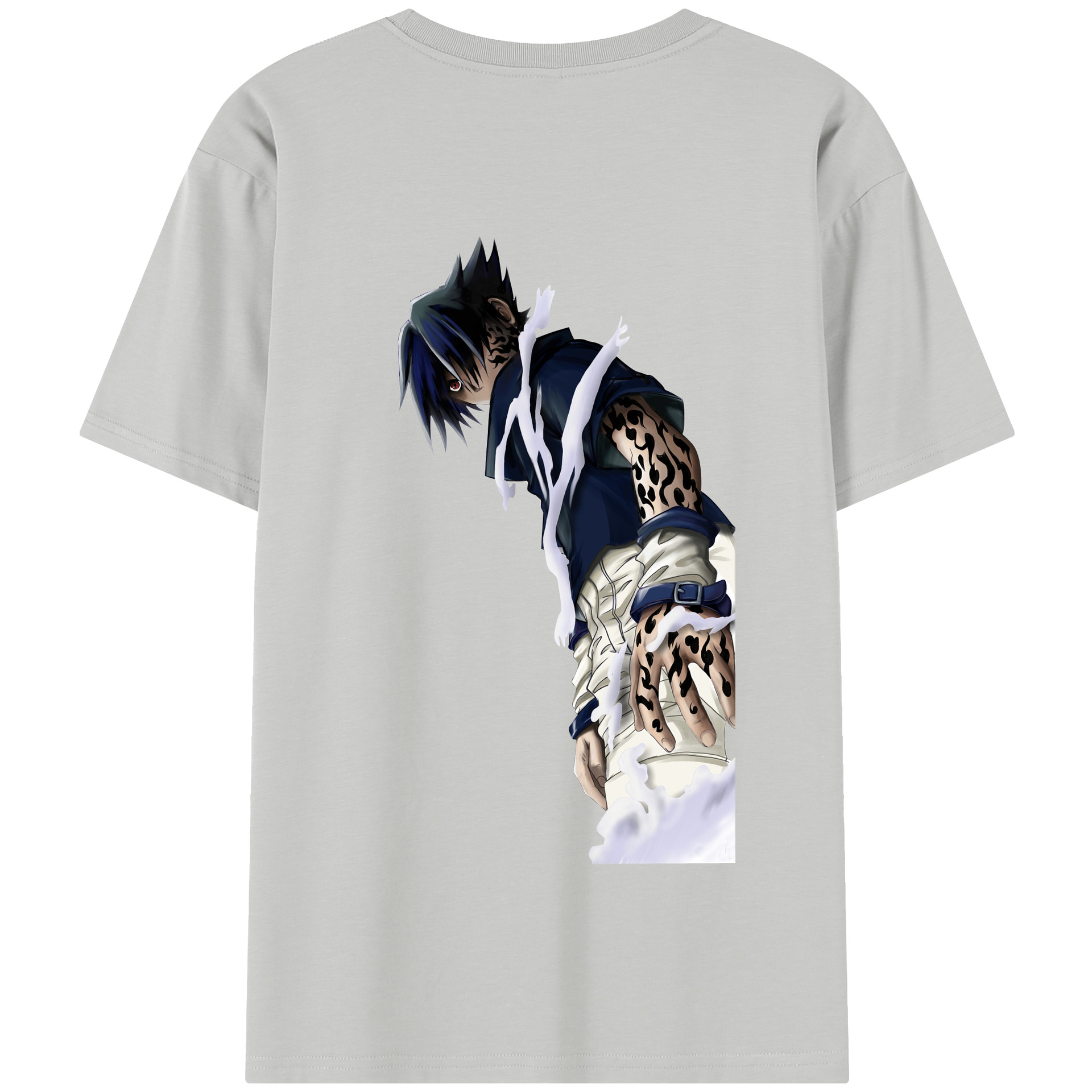（画像用） NARUTO -ナルト- うちは サスケ Uchiha Sasuke 綿100％半袖Tシャツ（背面プリント）