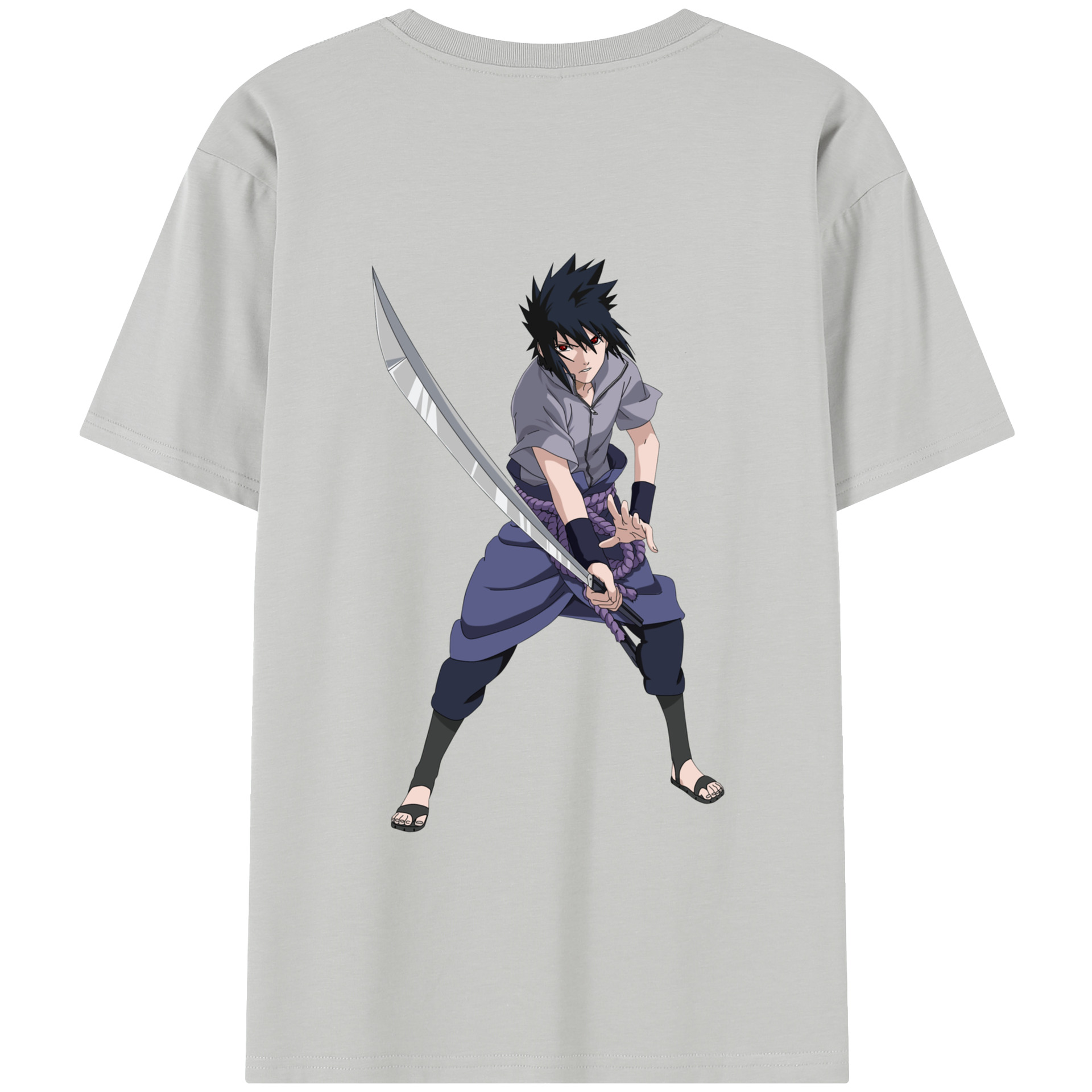 （画像用） NARUTO -ナルト- うちは サスケ Uchiha Sasuke 綿100％半袖Tシャツ（背面プリント）
